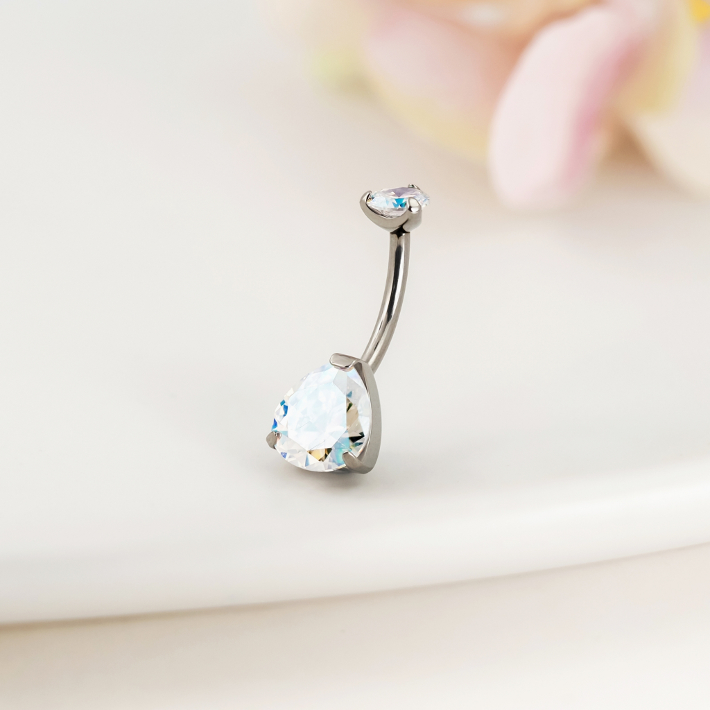 PiercingRoom by jay จิวสะดือ Teardrop CZ Titanium G23 เกรดการแพทย์ (ราคาต่อชิ้น)