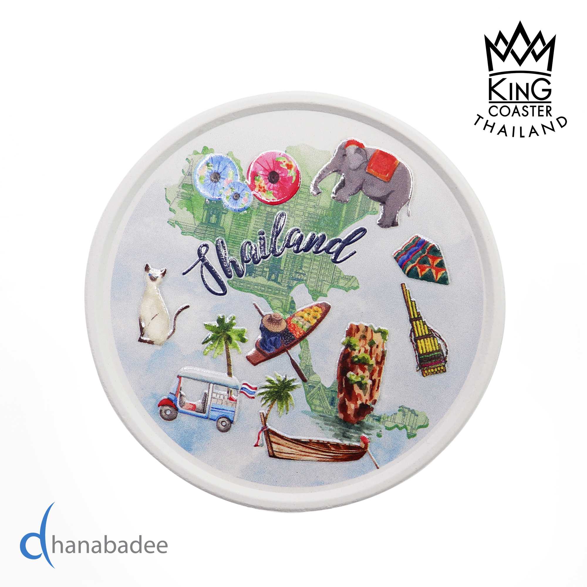จานรองแก้ว R10063  ทรงกลมมีขอบ -THAI NATURE