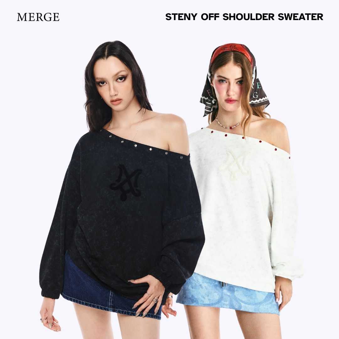 Merge Official - Steny Off Shoulder Sweater (พร้อมส่ง)