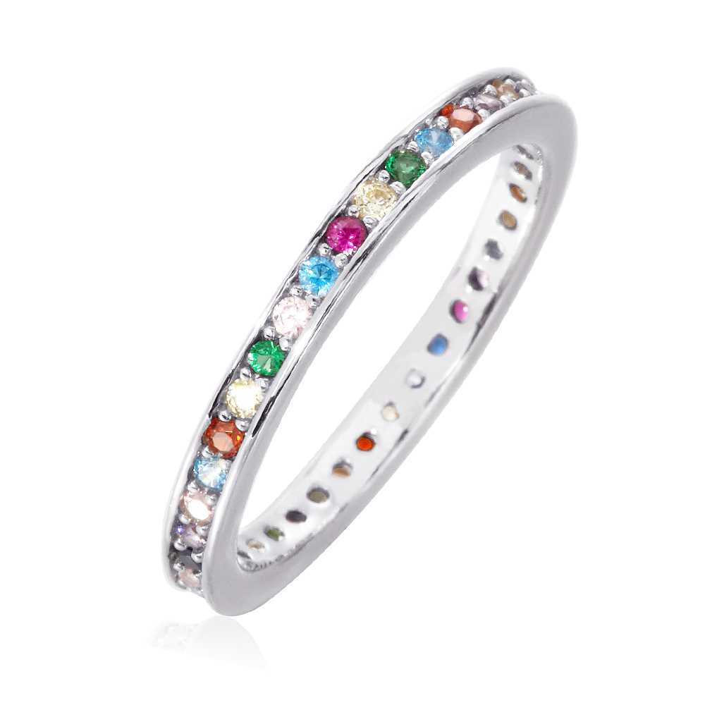 SNOWY แหวนเงินแท้ 925 Silver Jewelry ประดับเพชรสวิส CZ รุ่น RS2318-RR เคลือบทองคำขาว