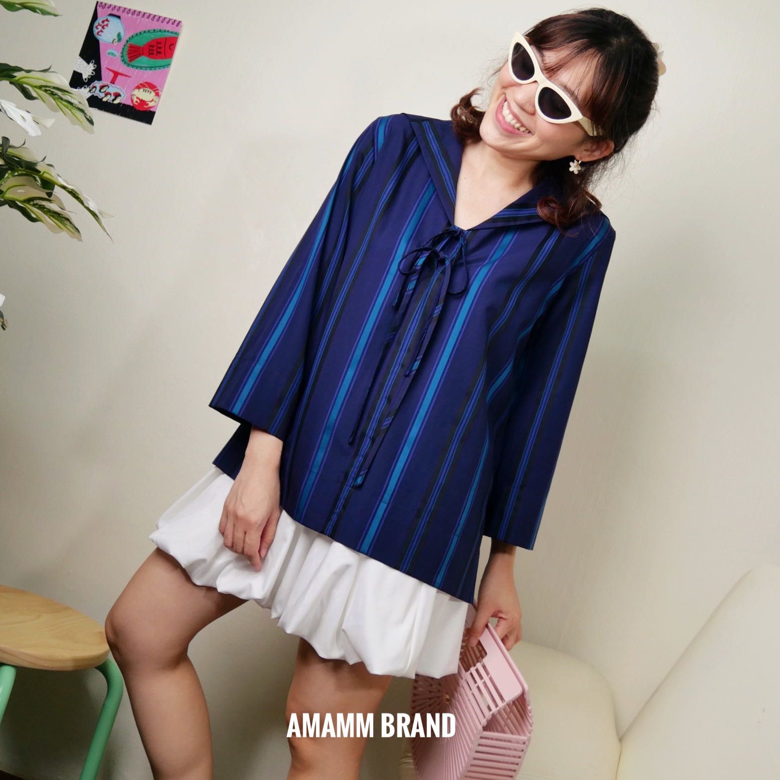 SAILOR TOP - NAVY STRIPE
