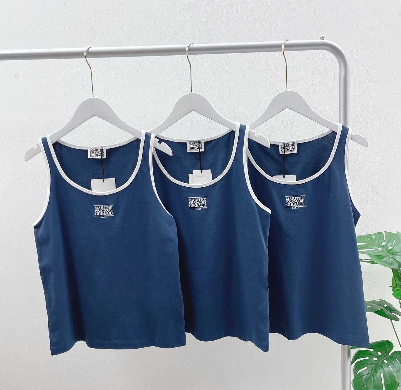 Marithe W CLASSIC LOGO SLEEVELESS ash blue