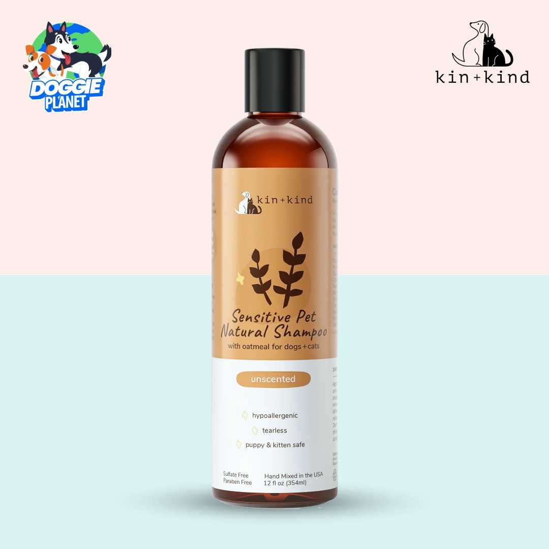 Kin+Kind แชมพูลูกหมาและลูกแมว สูตรผิวแพ้ง่ายมาก อ่อนโยนพิเศษ ไม่ระคายเคืองตา 354 ml