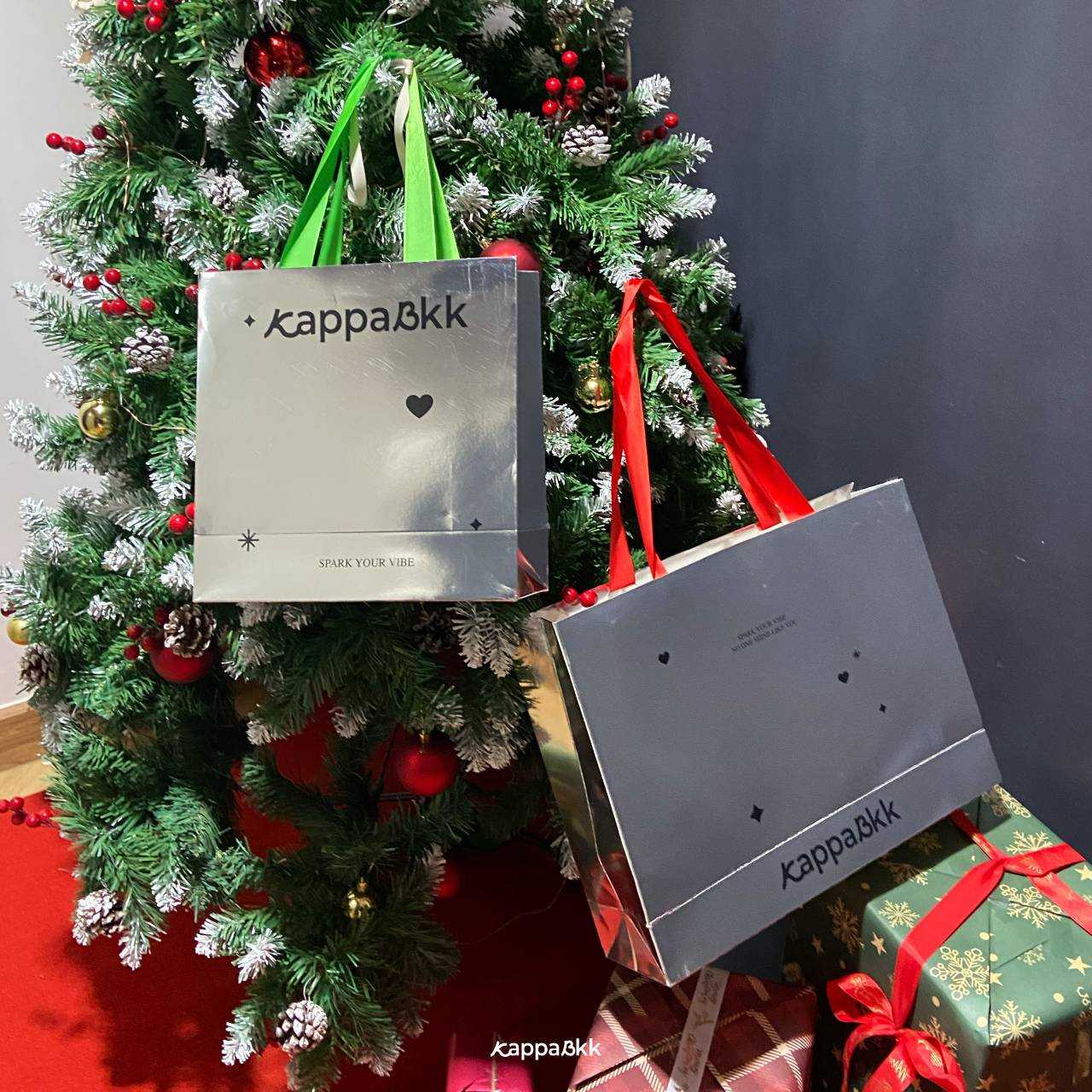 KAPPABKK Shopping Bag Holiday Collection ถุงกระดาษพรีเมี่ยมสีเงิน