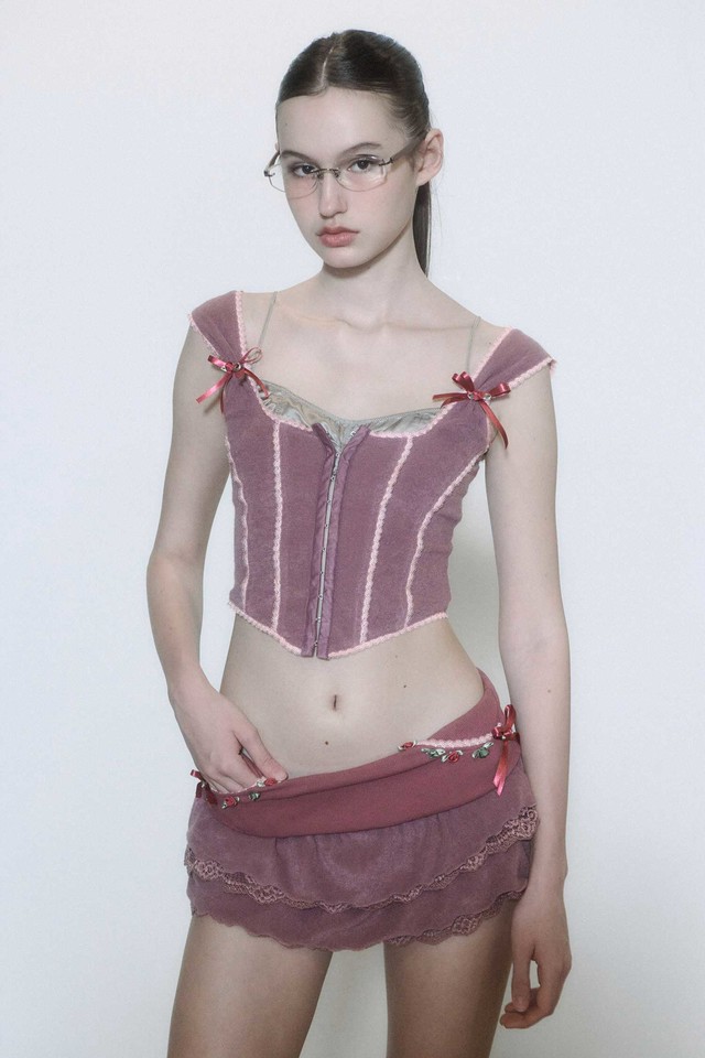 pre,รวมส่ง) Rose Terry Ruffle Skort /sculptor | LINE SHOPPING