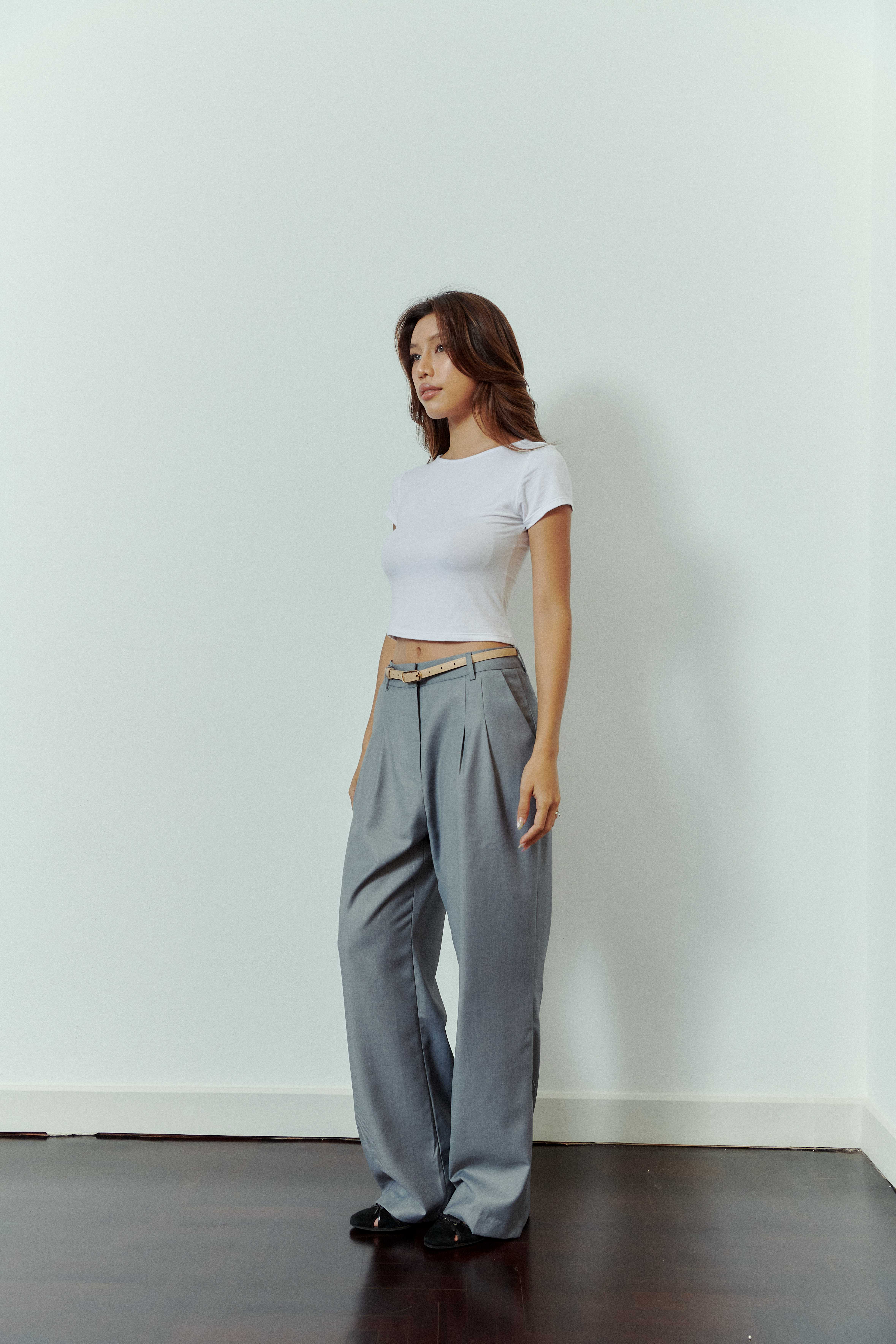 RUMON - Pleated Trousers กางเกงขายาว