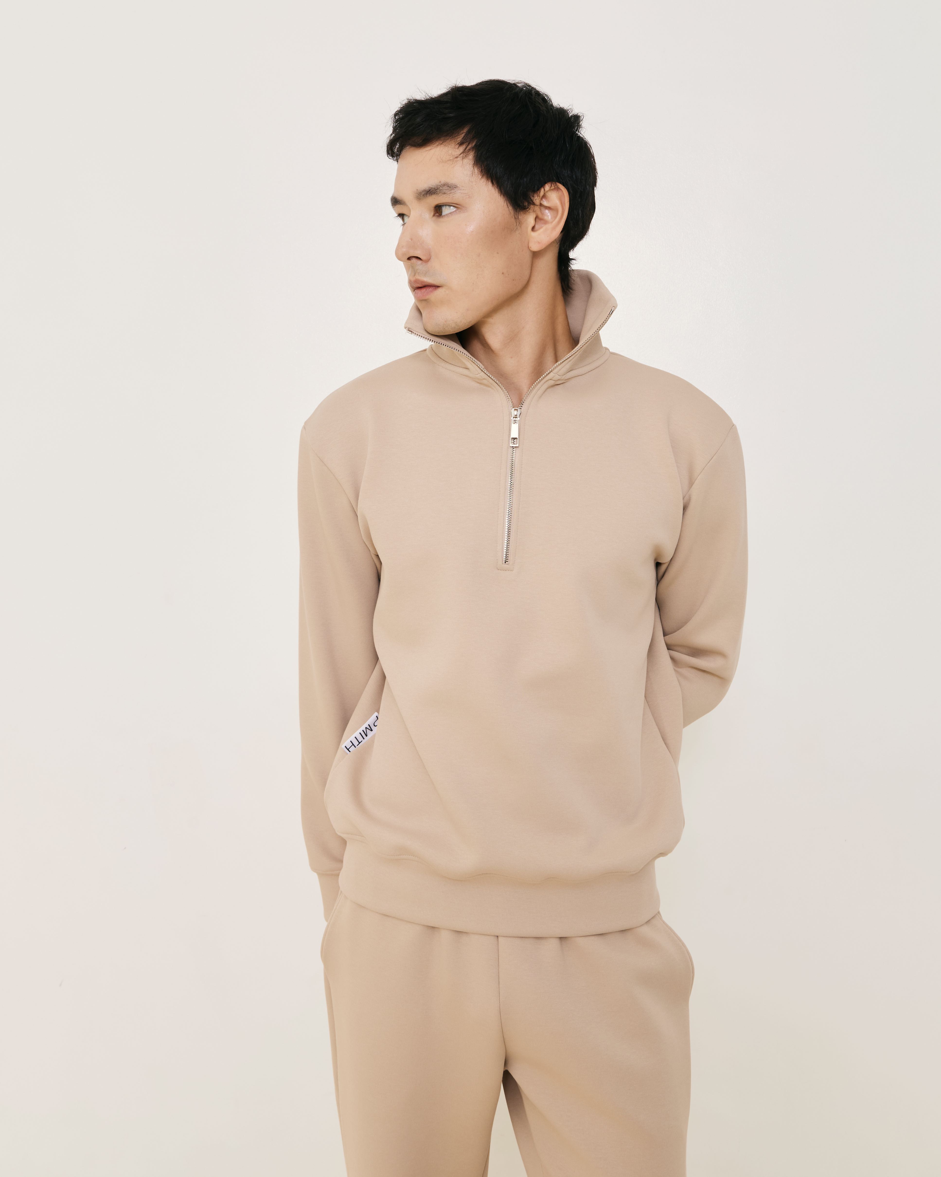 Beige Zippered Sweater