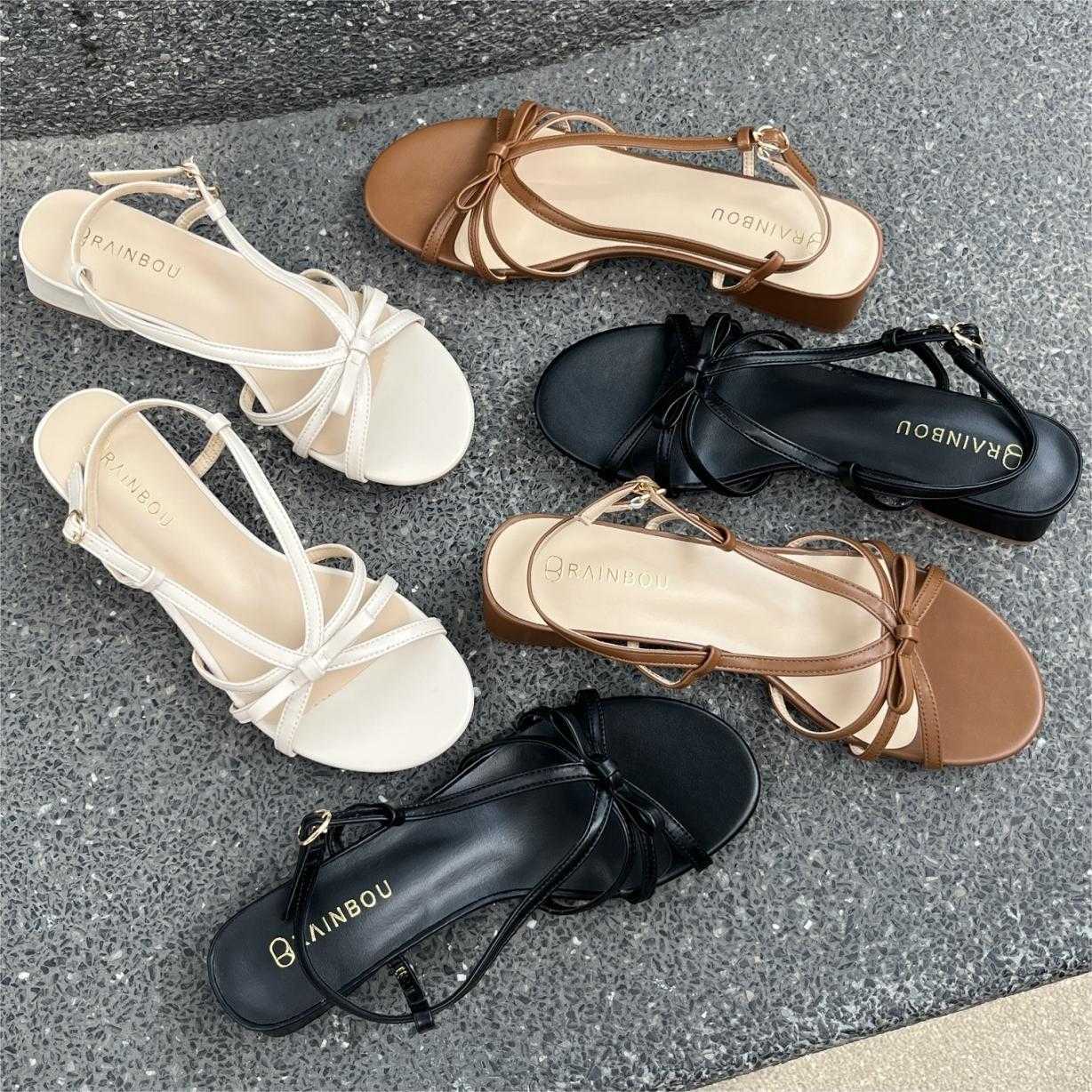 RAINBOU DREAMY BOW STRAPS - รองเท้าส้นสูงรัดข้อ