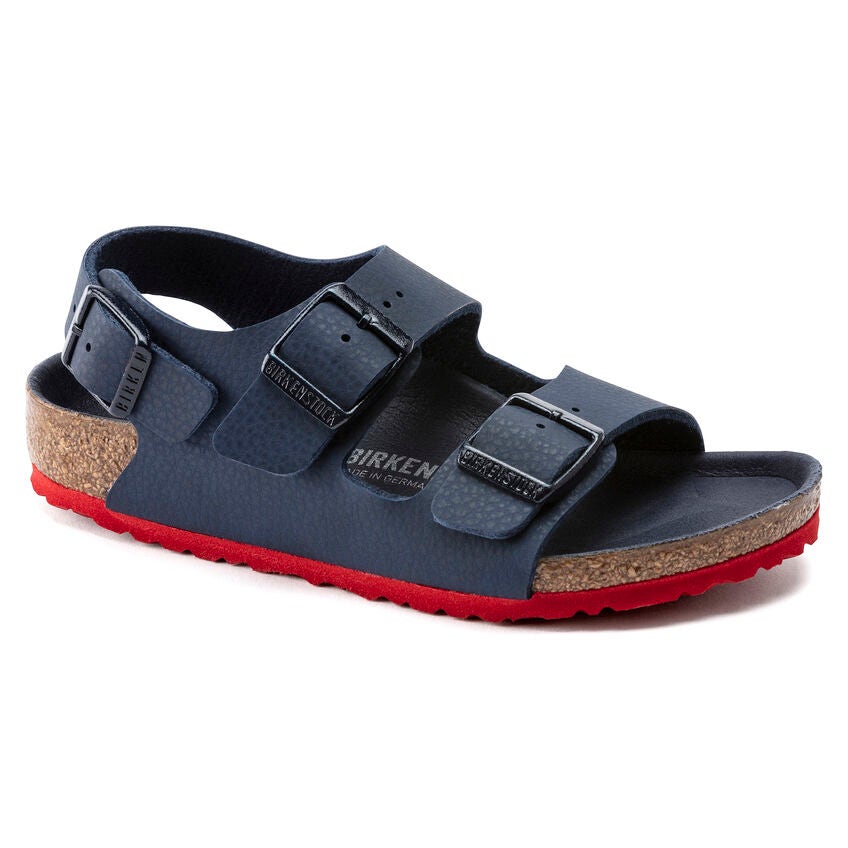 Birkenstock รองเท้าแตะรัดส้น เด็ก รุ่น Milano สี Desert Soil Blue Red - 1022183 (regular)