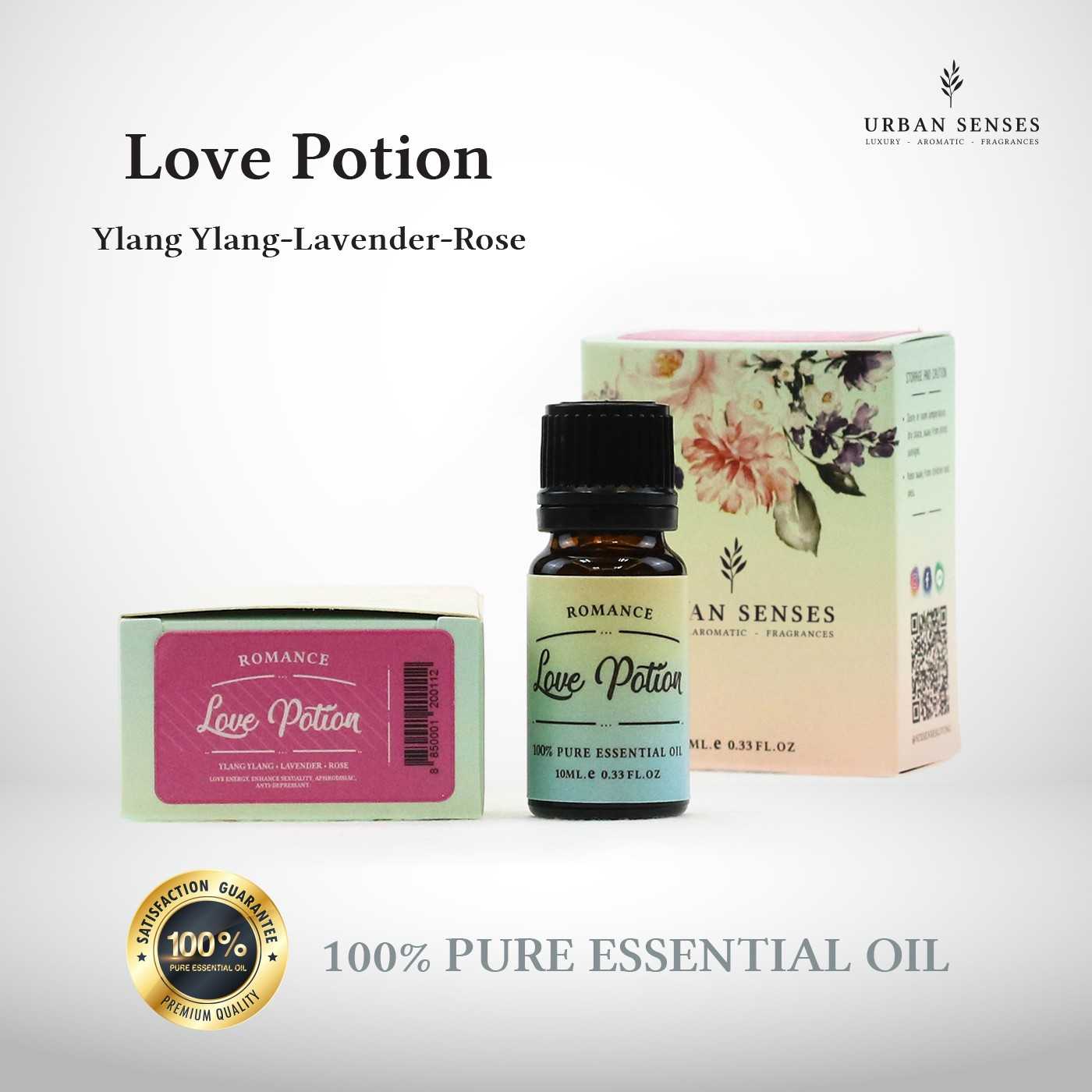 น้ำมันหอมระเหย อโรมา น้ำมันสกัดบริสุทธิ์แท้ 100% Urban Senses Pure Essential Oil - Love Potion