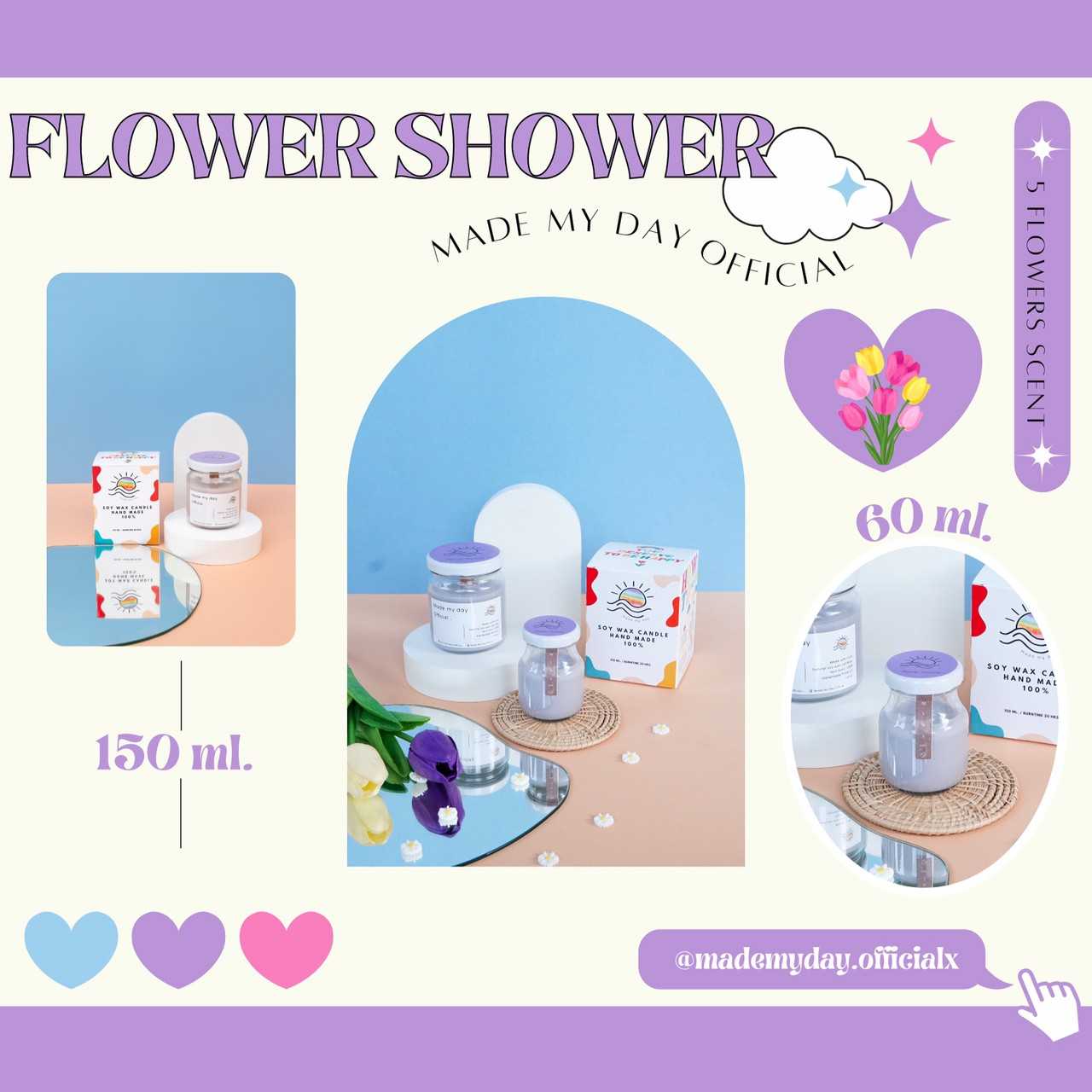เทียนหอมกลิ่น Flower Shower💜💐
