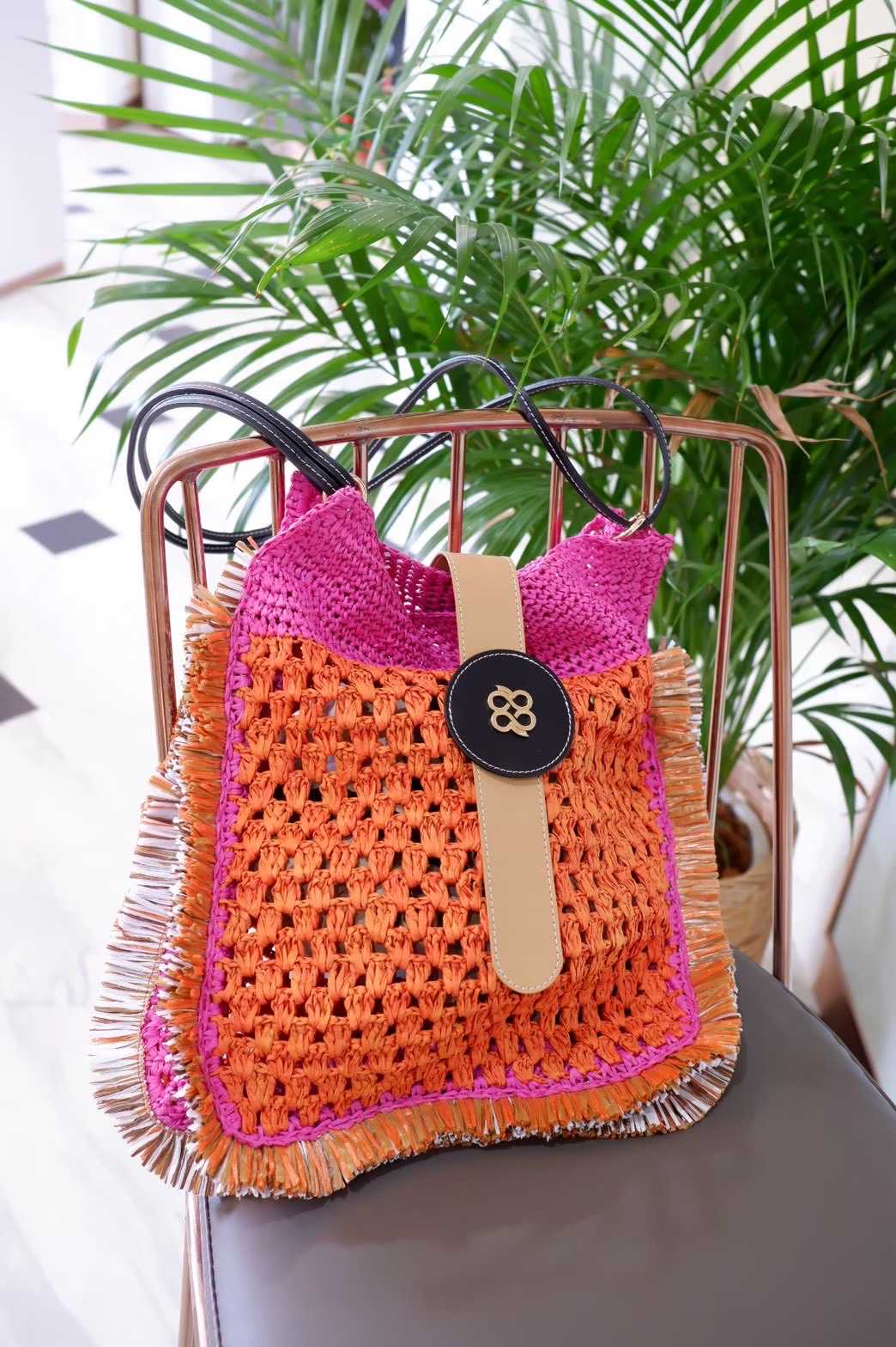 Smiley Two tone  net bag