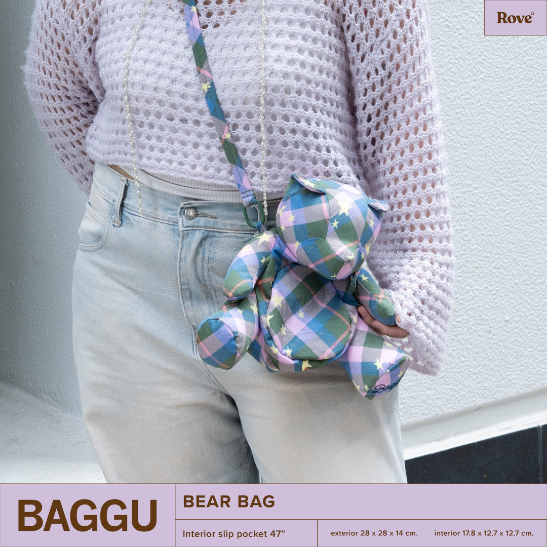 BAGGU Bear Bag - Green Star Plaid