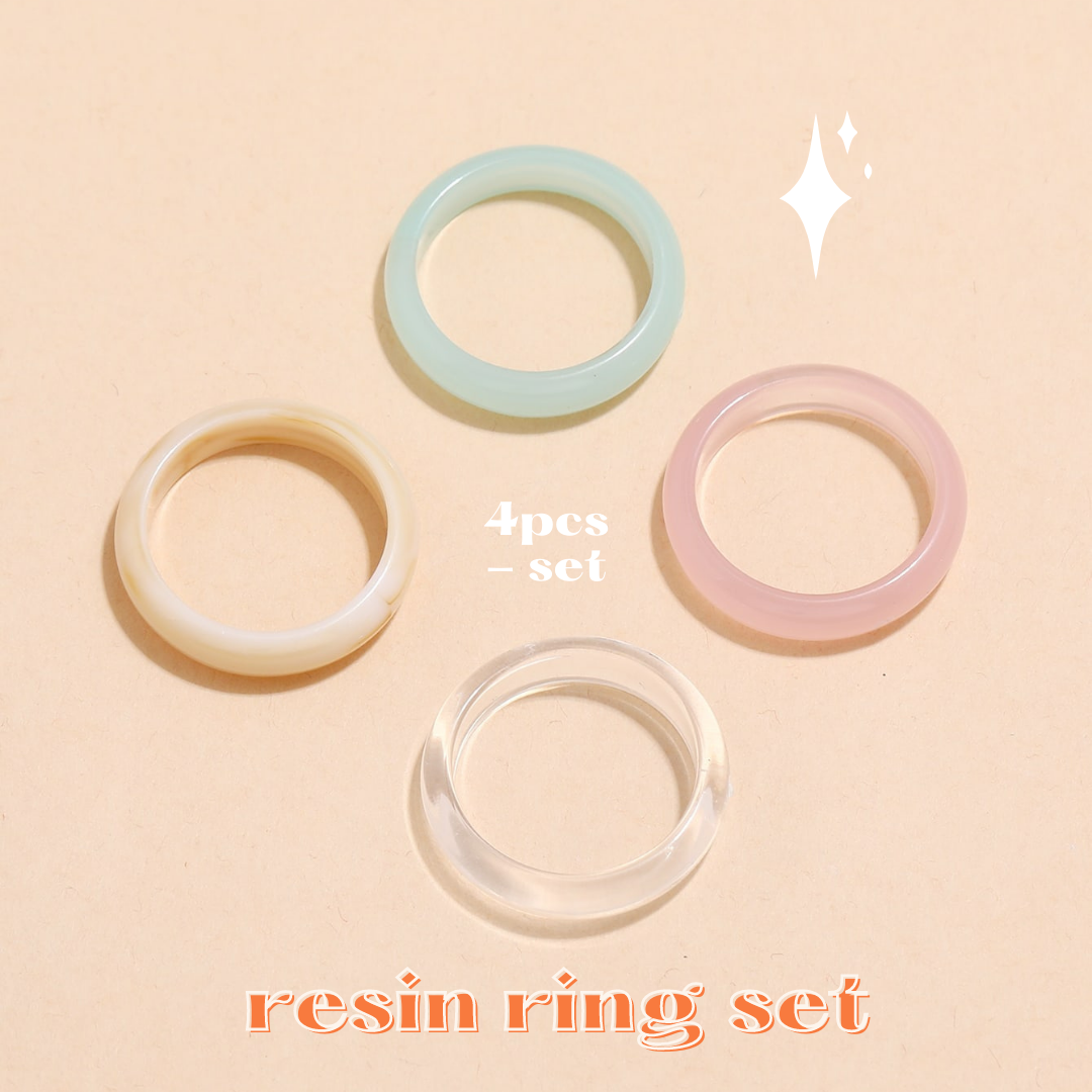 4pcs solid resin rings