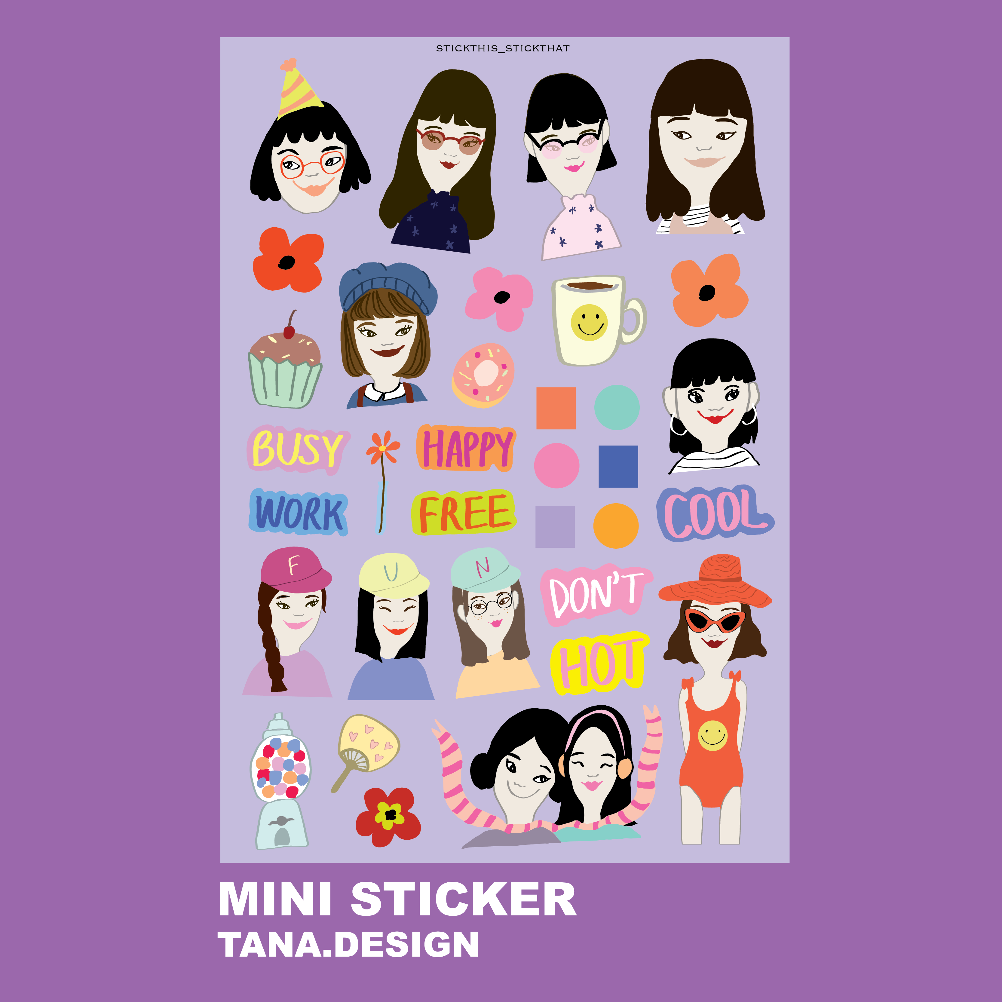mini sticker (purple)