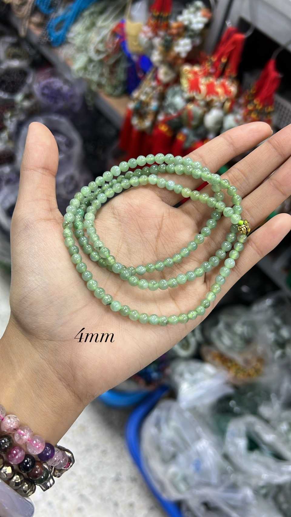 สร้อยคอหยกเจไดต์ 4-5 มิล ส่งเสริมความก้าวหน้า