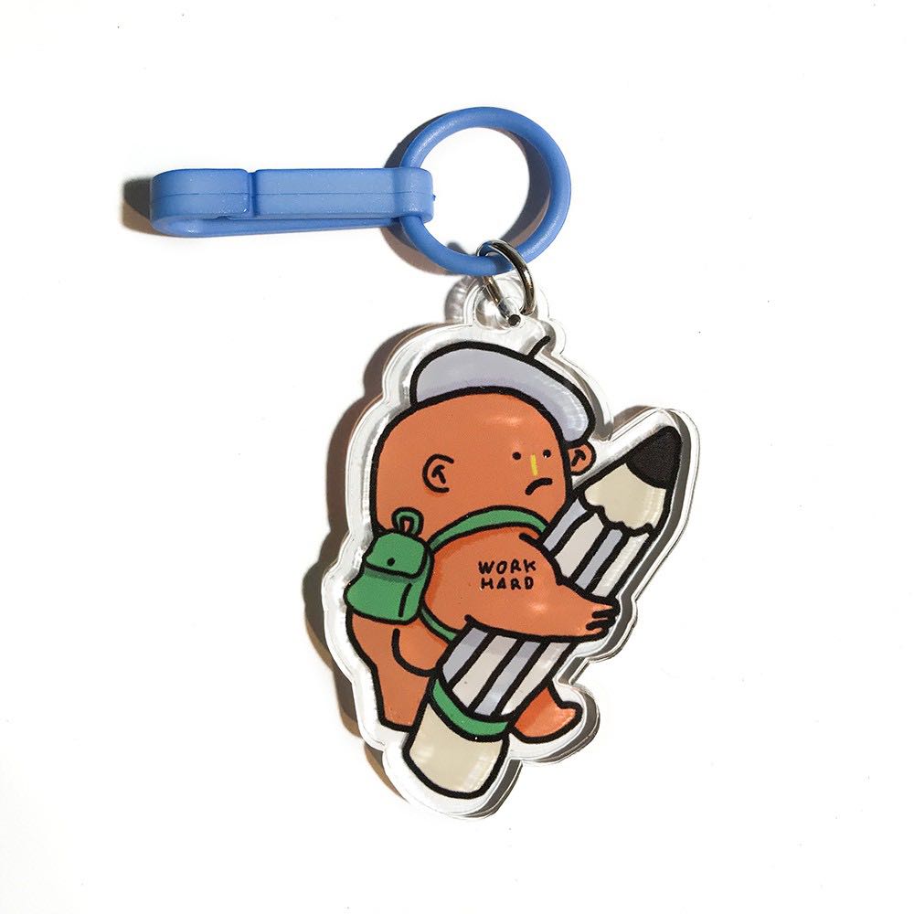 keyring1 - work hard pencil