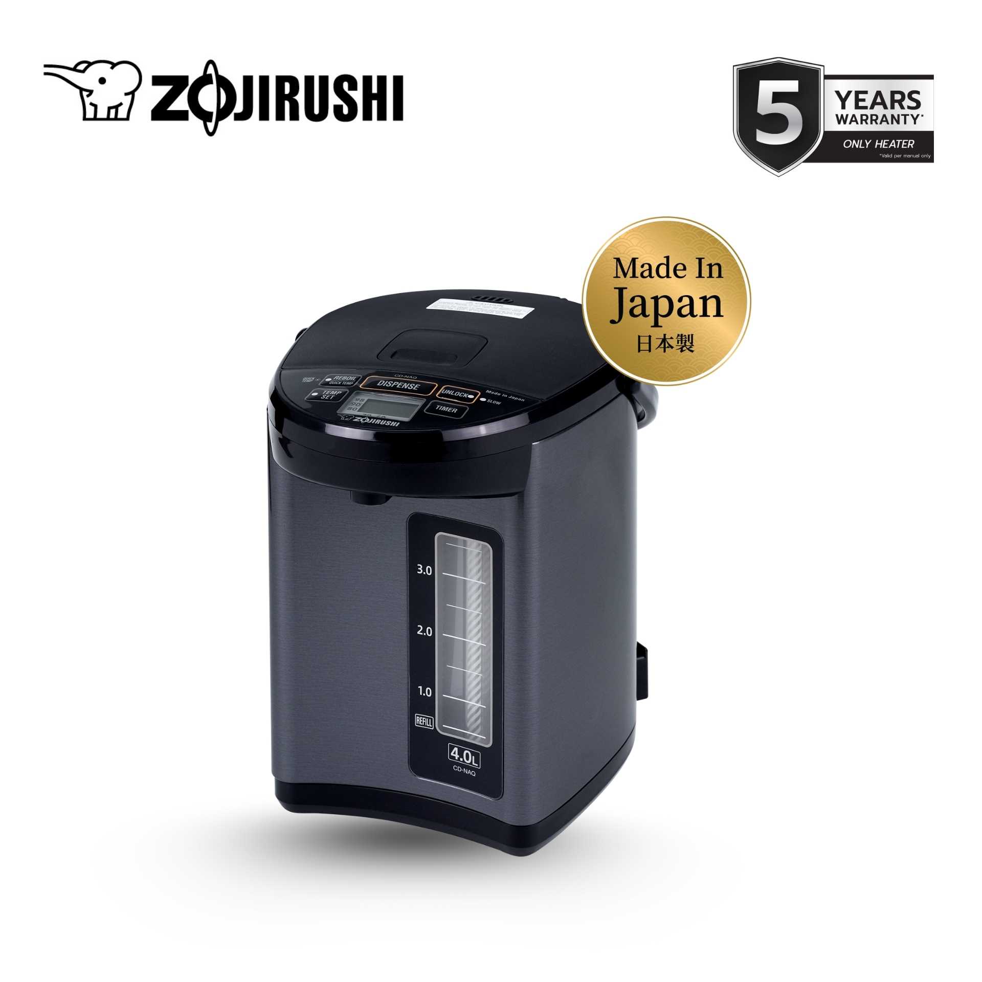 Zojirushi กระติกน้ำร้อนไฟฟ้าไมโครคอมพิวเตอร์ 4 ลิตร รุ่น CD-NAQ40T