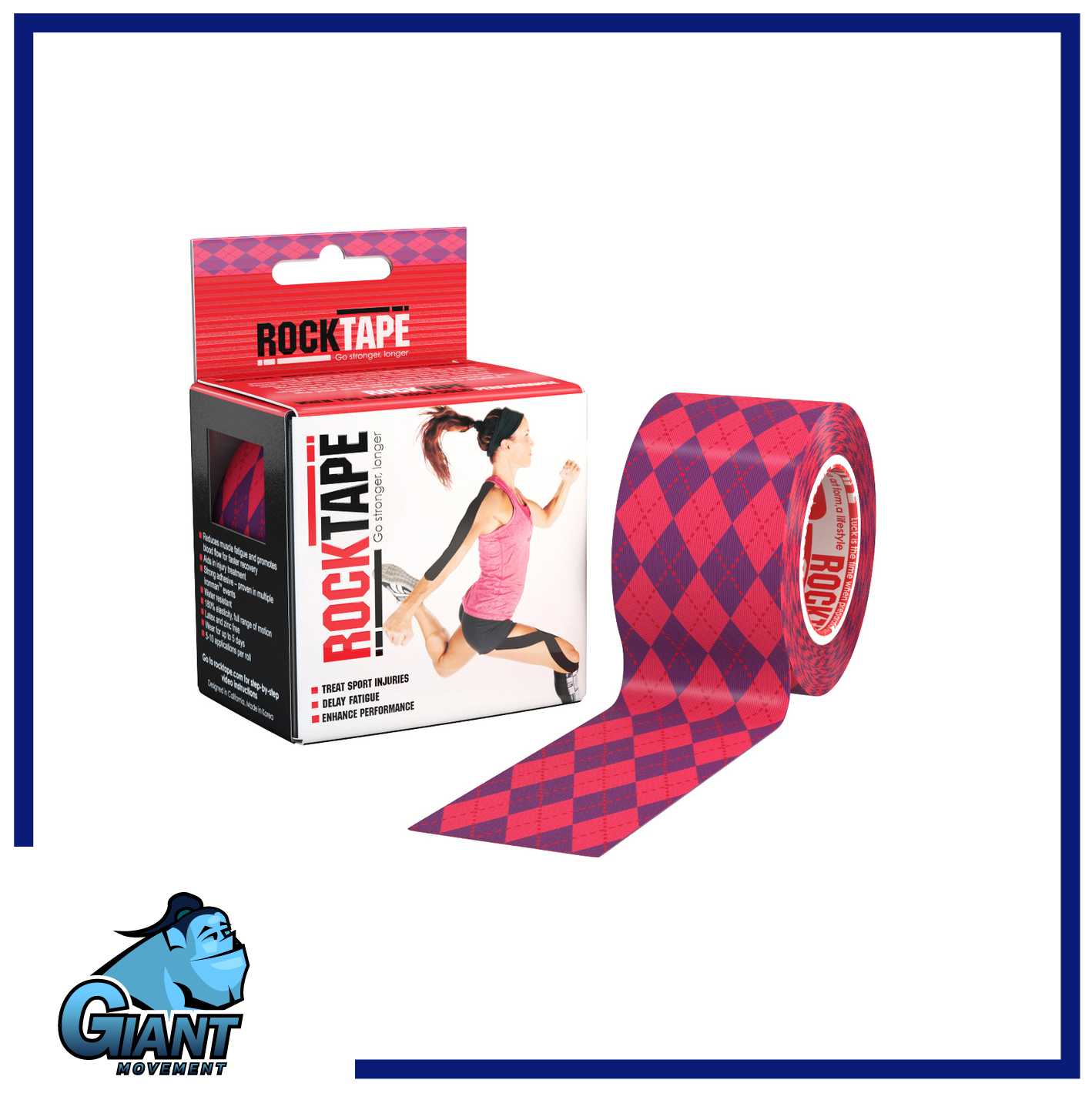 RockTape Argyle Pink ขนาด 5cm x 5m