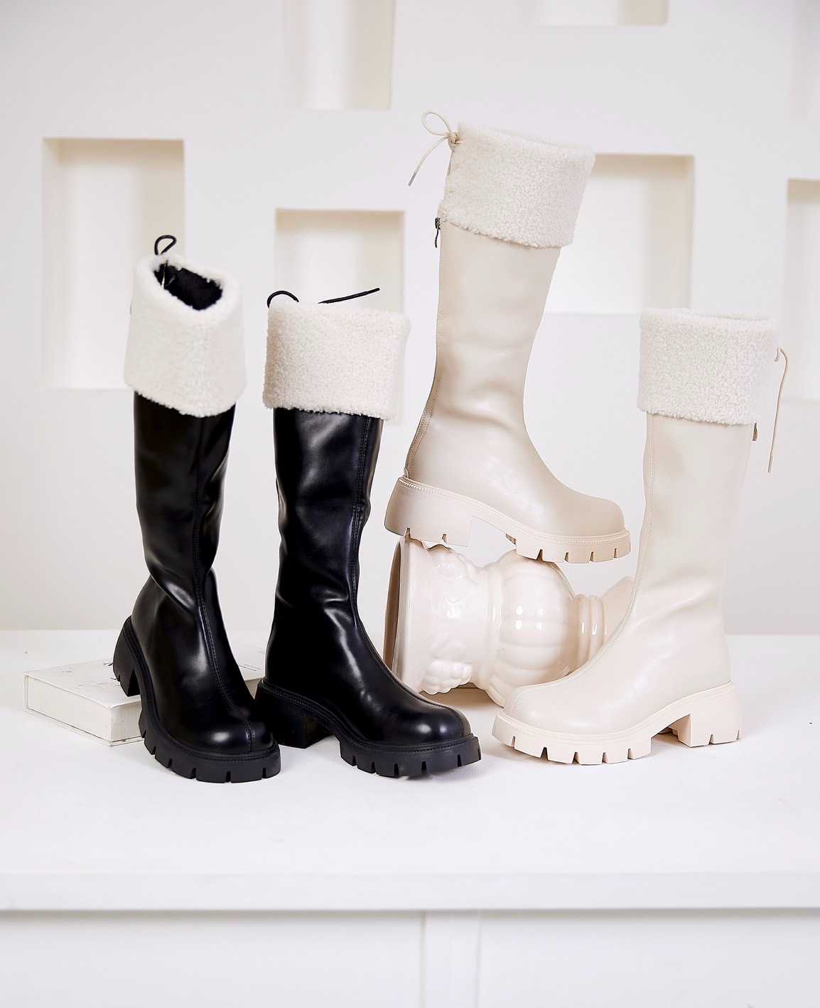 SS16 Snow Long Boots รองเท้าบูทยาวบุขนลุยหิมะ มีถึงไซส์43 คนน่องใหญ่ใส่ได้มีเชือกปรับระดับ