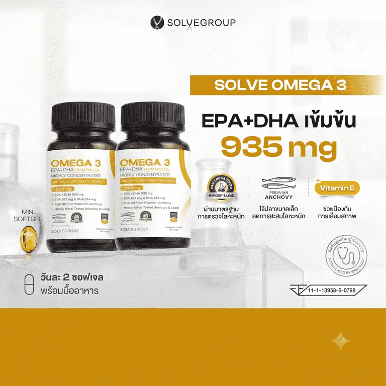 Omega3 ปิดโหมดอักเสบ ชะลอเสื่อม ชะลอแก่ 2 กระปุก 120 แคปซูล
