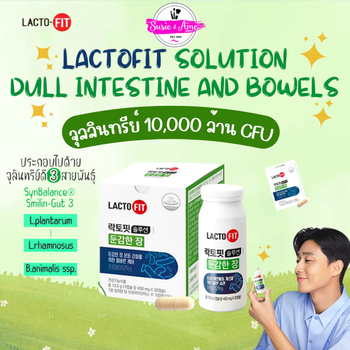 ✅พร้อมส่ง ถูกที่สุด ของแท้ (เขียว) LACTO FIT Solution Dull Intestine and Bowels พรีไบโอติกแบบเม็ด