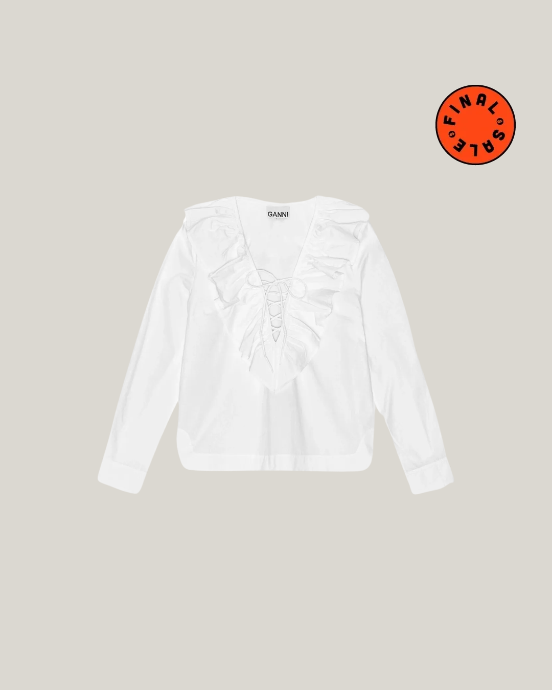 GANNI | Ruffle V-Neck Blouse