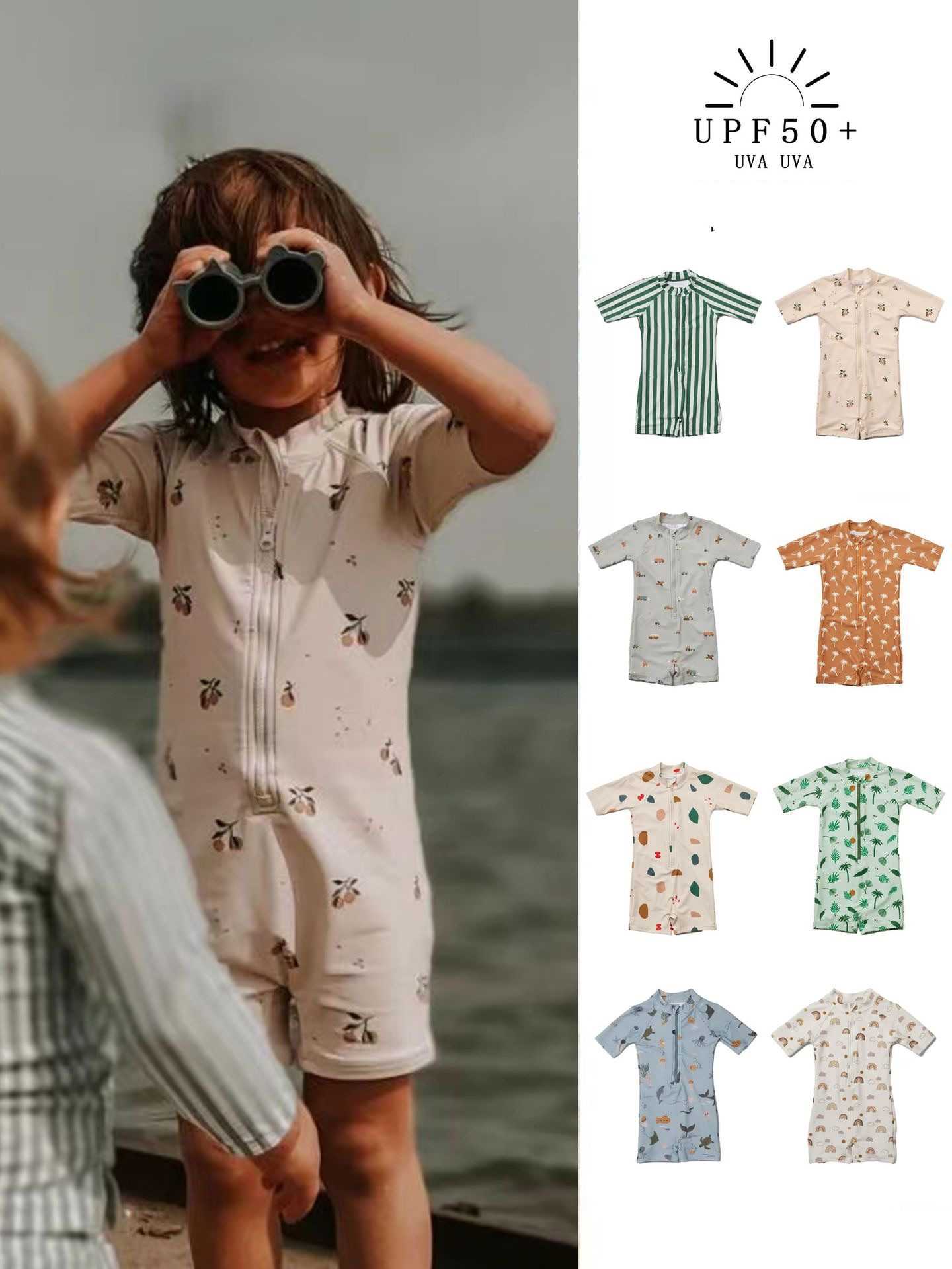 Preorder12-18วัน- ชุดว่ายน้ำ ป้องกันUPF /Sz 90-130cm