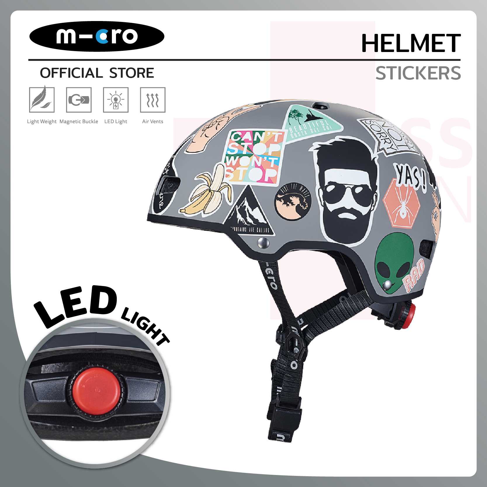 Micro Helmet Stickers L