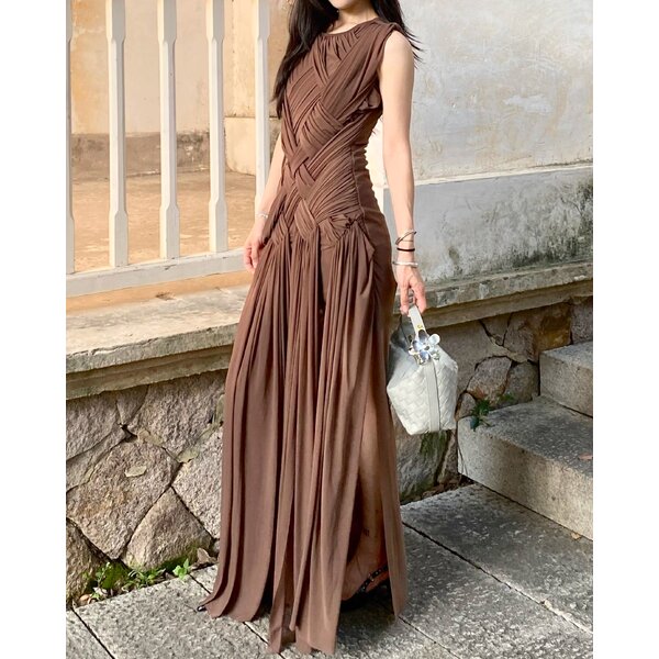2MUAY SELECT | รุ่น GY320 SLEEVELESS DRESS CROSS-DRAPED DRESS 3 สี