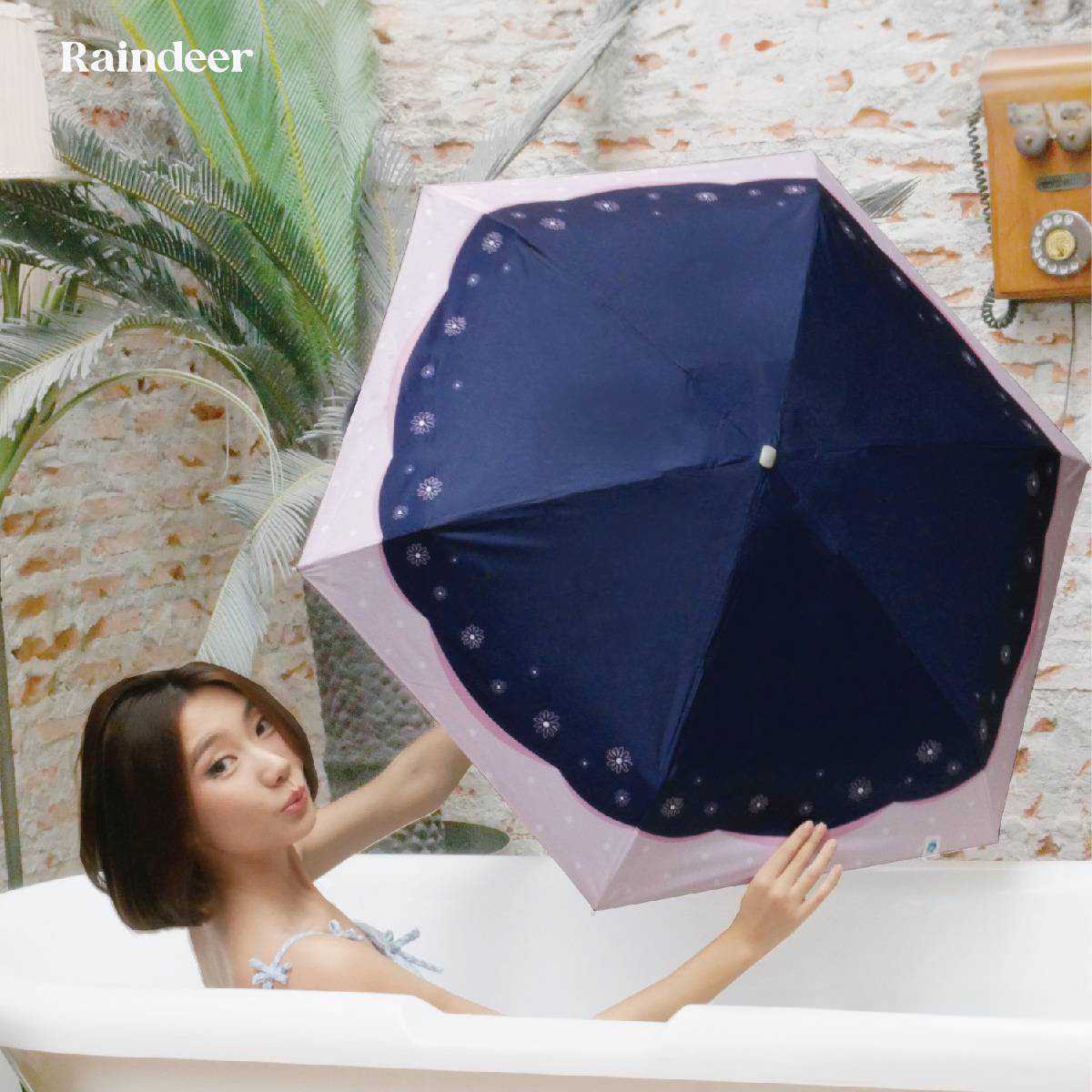 ร่มพับ 5 ตอนเเบนอลู ลาย  Pollen