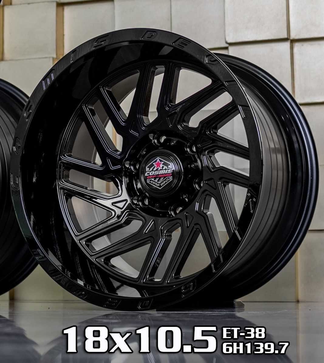 แม็กซ์ KING-DEVIL 18X10.5 6X139.7 ET-38 CB.106.1 BLK(สีดำเงาทั้งวง)Custom