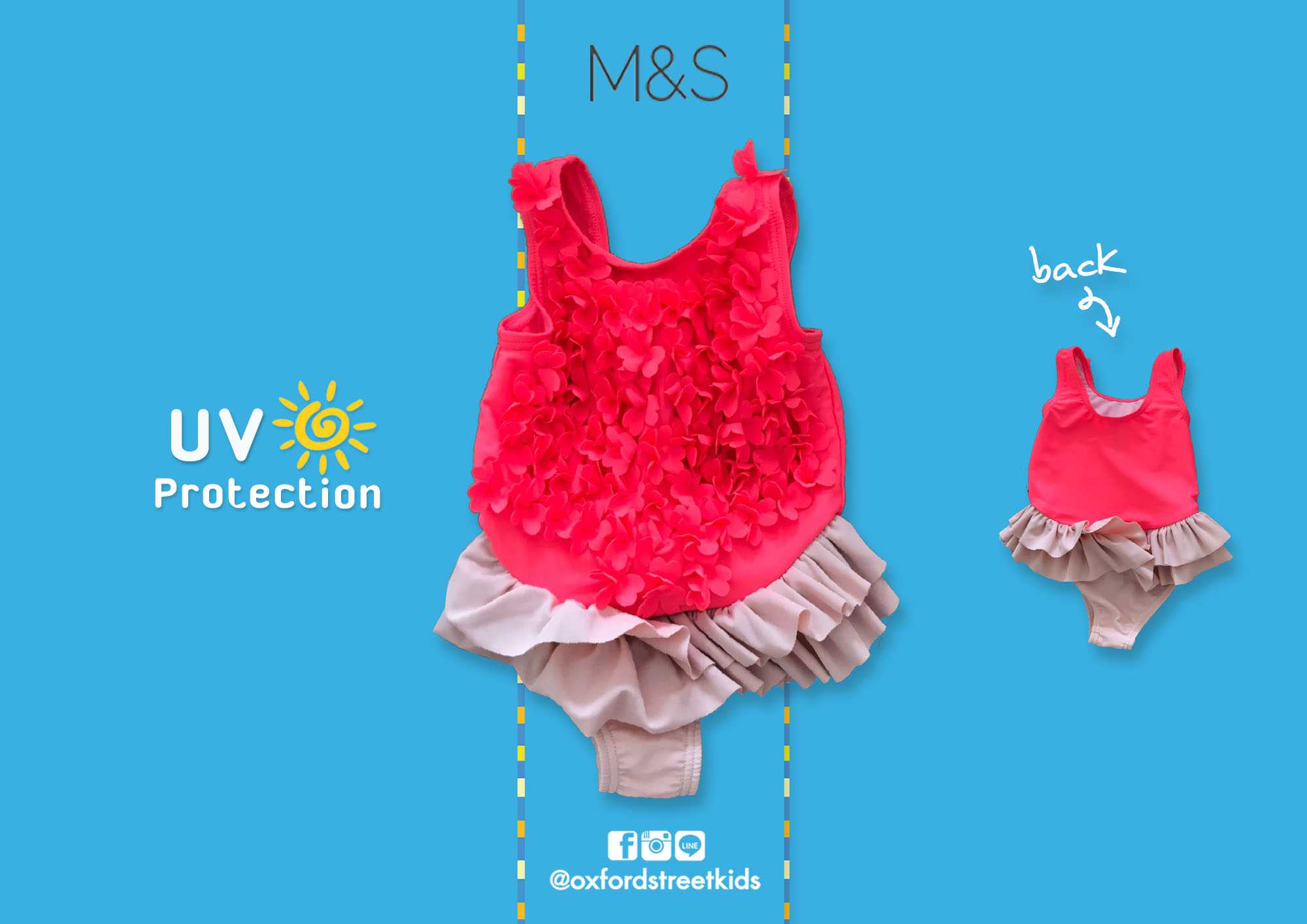 ✅ [1.5-4Y] M&S Swimsuit UV Protection ชุดว่ายน้ำเด็ก ป้องกันแสงแดด