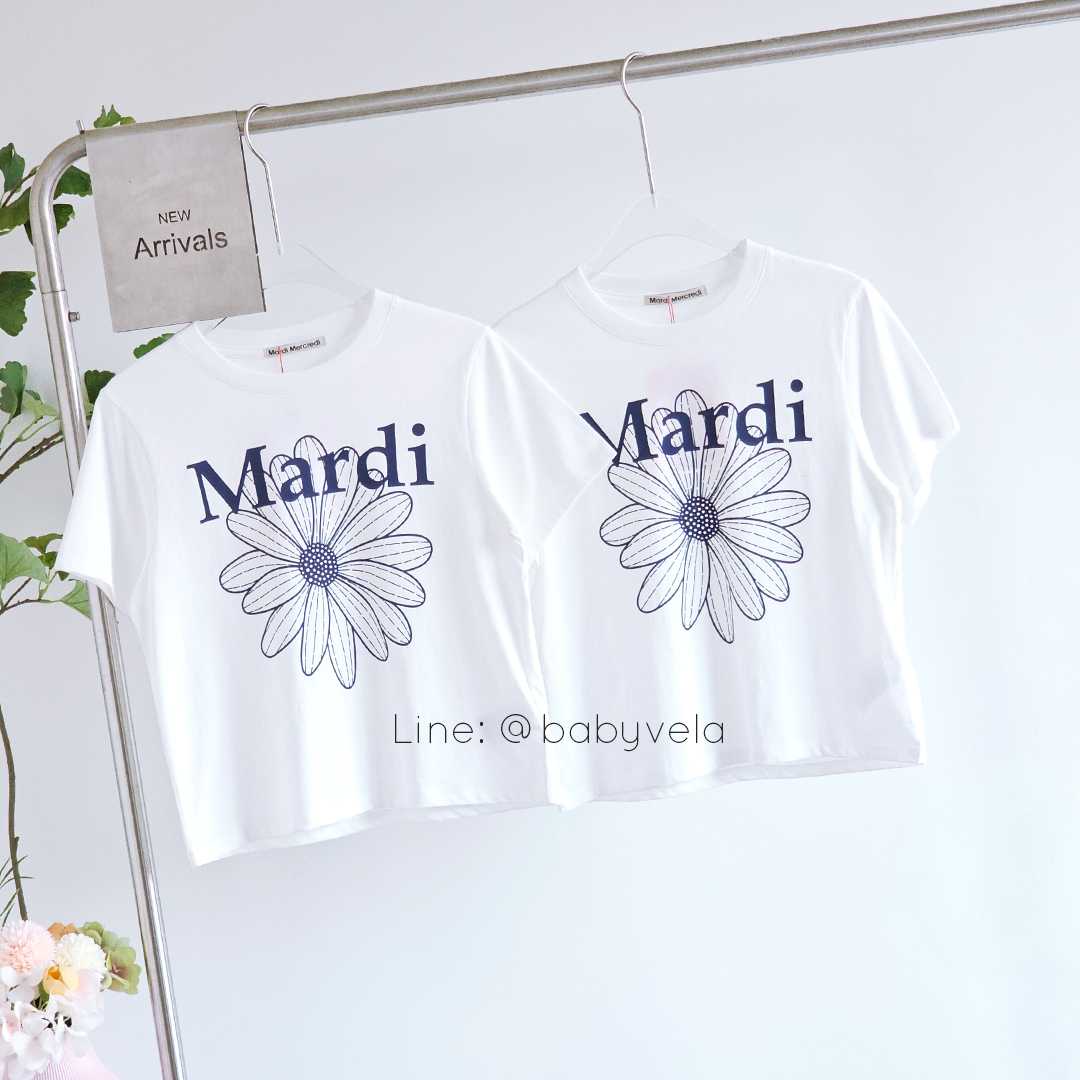 Mardi Slim T-Shirt Flowermardi (Ivory Navy)