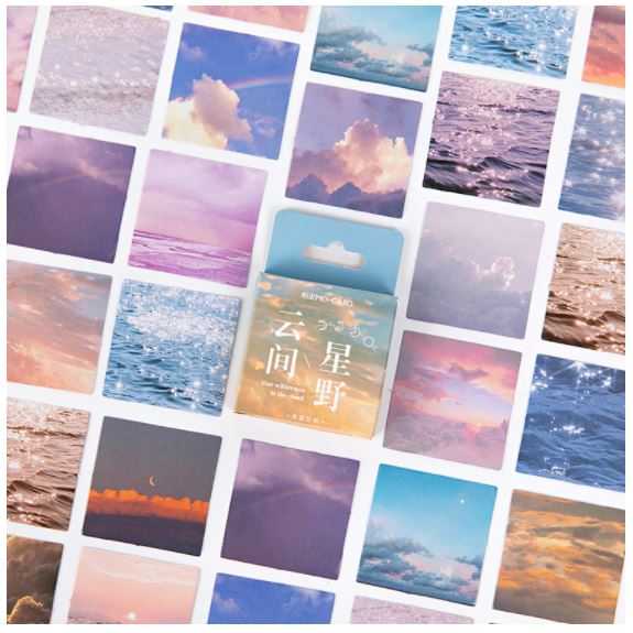 สติ๊กเกอร์ไดคัทแบบกล่อง Sky and Sea