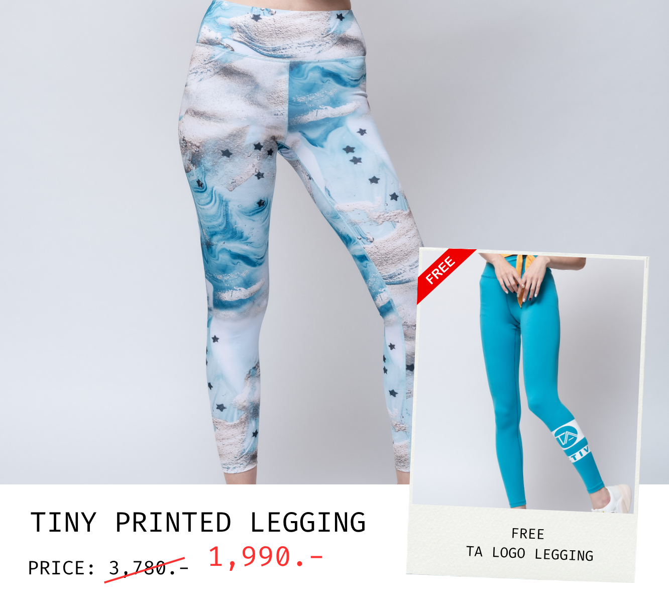1 แถม 1 ซื้อ กางเกงรุ่น TINY PRINTED LEGGING แถม รุ่น TA LOGO LEGGING