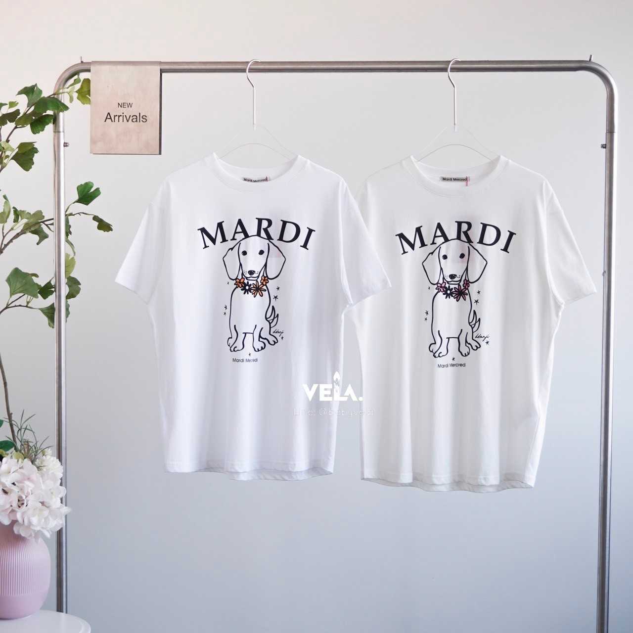 Mardi T-Shirt Swing The Tail Ddanji Flower Necklace (Ivory Pink)