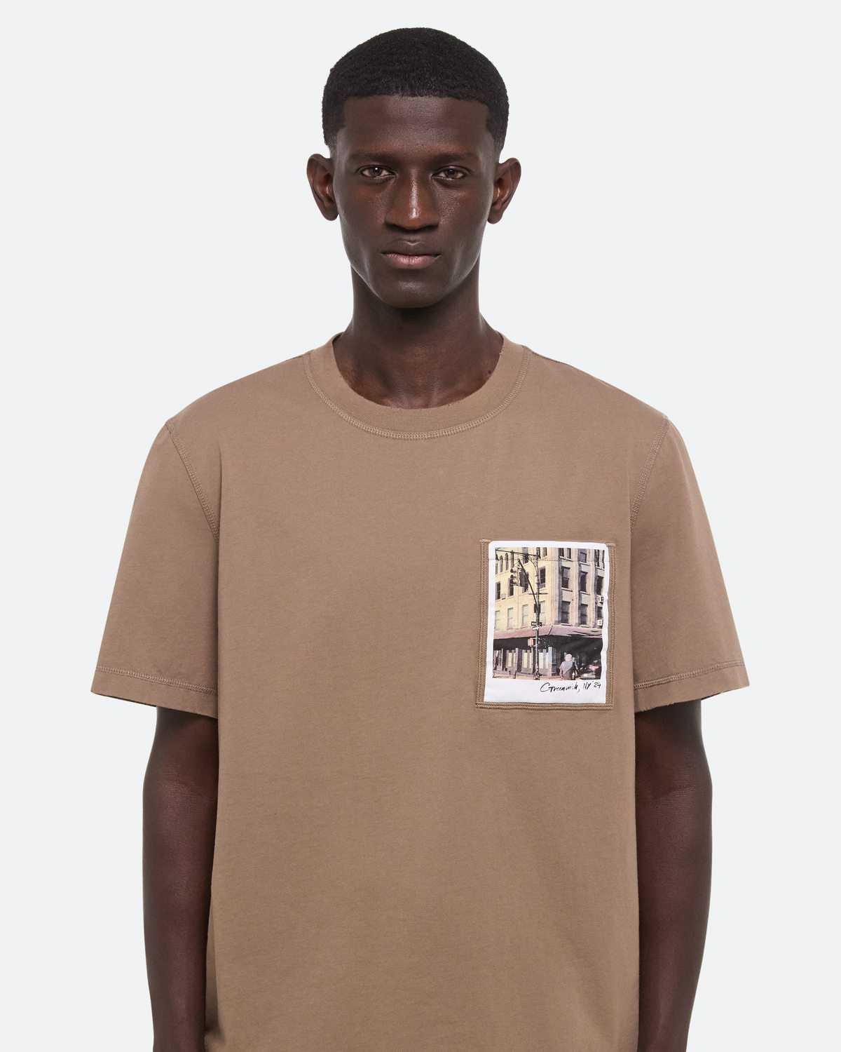 SALE Helmut Lang Postcard Tee: Greenwich - Brownstone