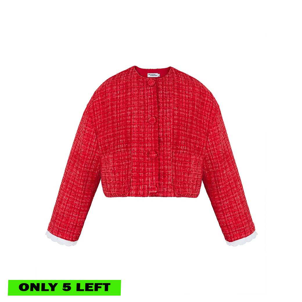 BEVERLY TWEED JACKET - RED