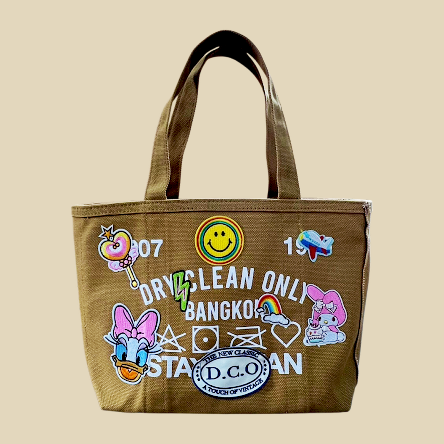 MINI TOTE PATCH ( BROWN )