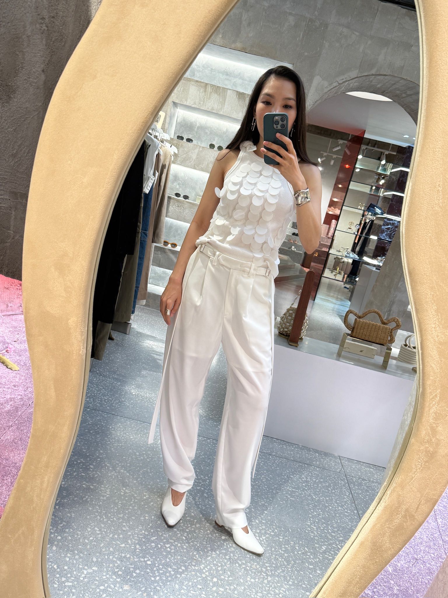 LEJE Pleated Strap Pants - WHITE
