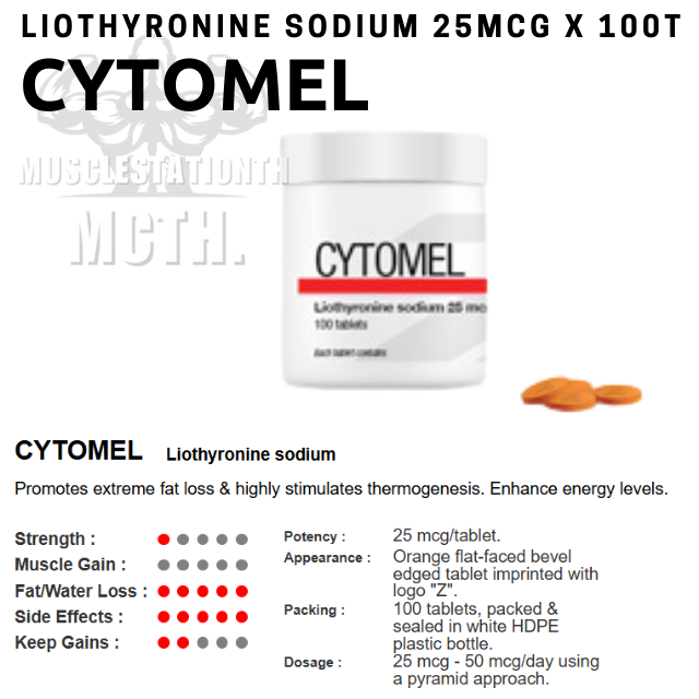 T3 (Cytomel) Gainzlab (25mcg×100t)