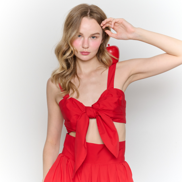 The SRT Bunny Tie Front Crop Top