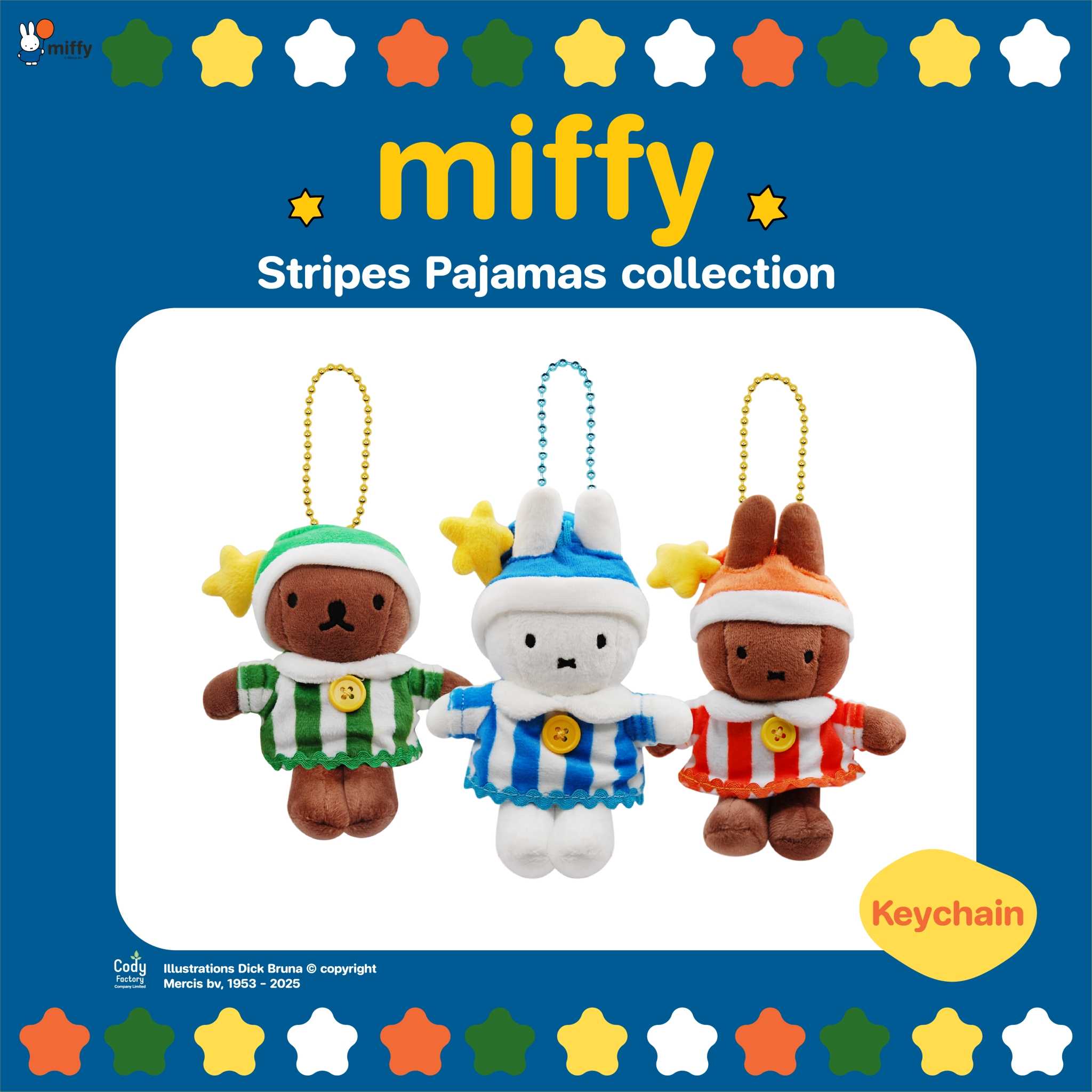 Keychain Striped Pajamas Collection  (Miffy & Friends)