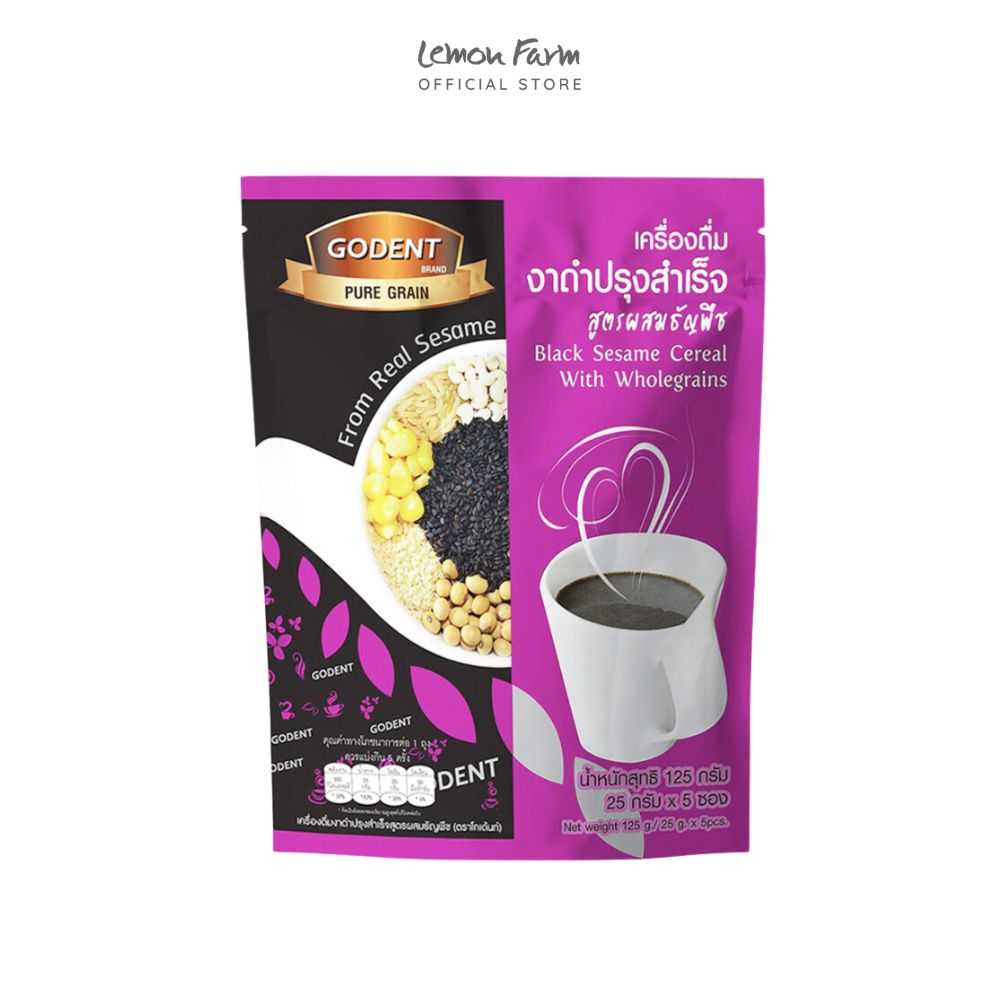 โกเด้นท์ เครื่องดื่มงาดำปรุงสำเร็จ สูตรผสมธัญพืช ( 25g x 5 ซอง )