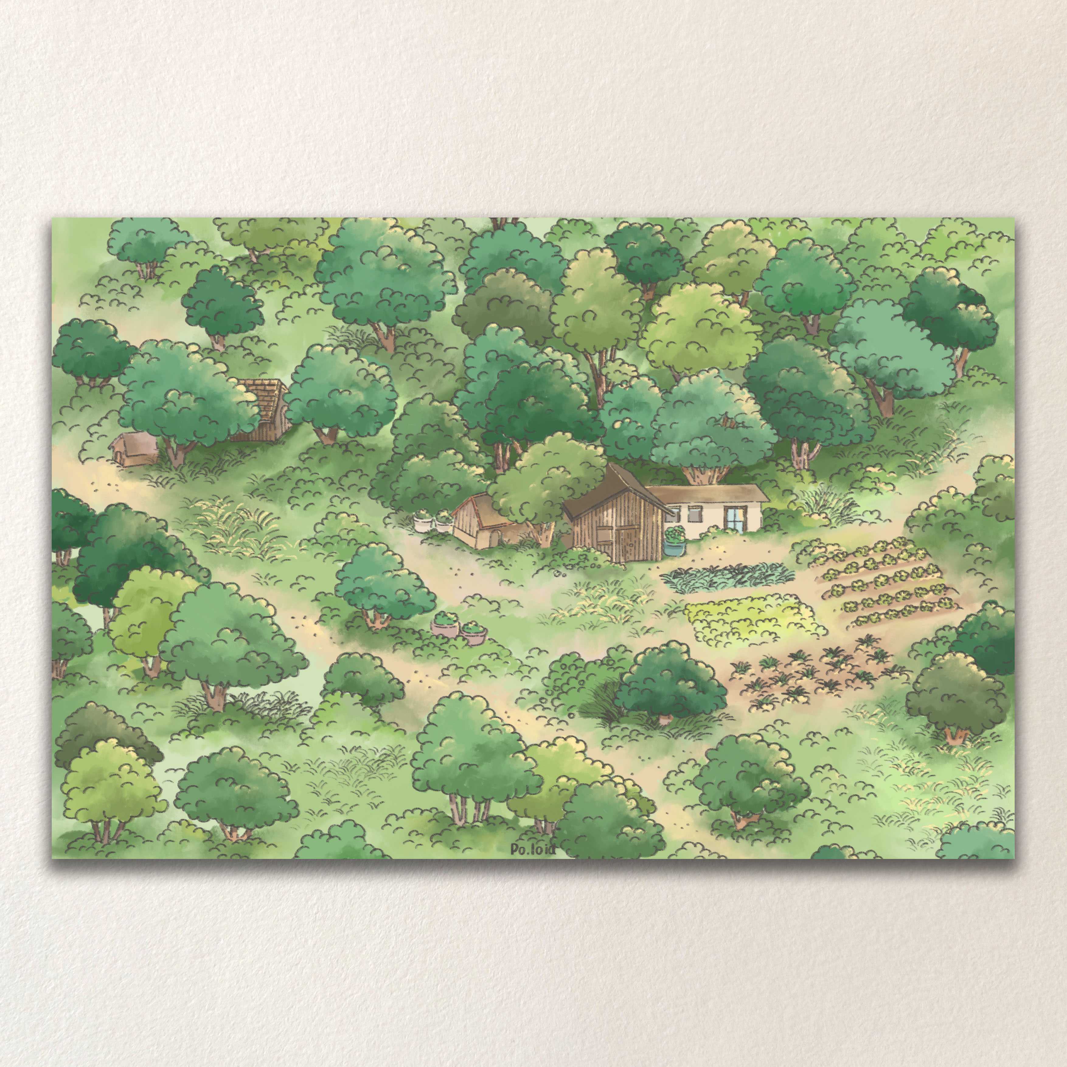 Cottage in the wood postcard