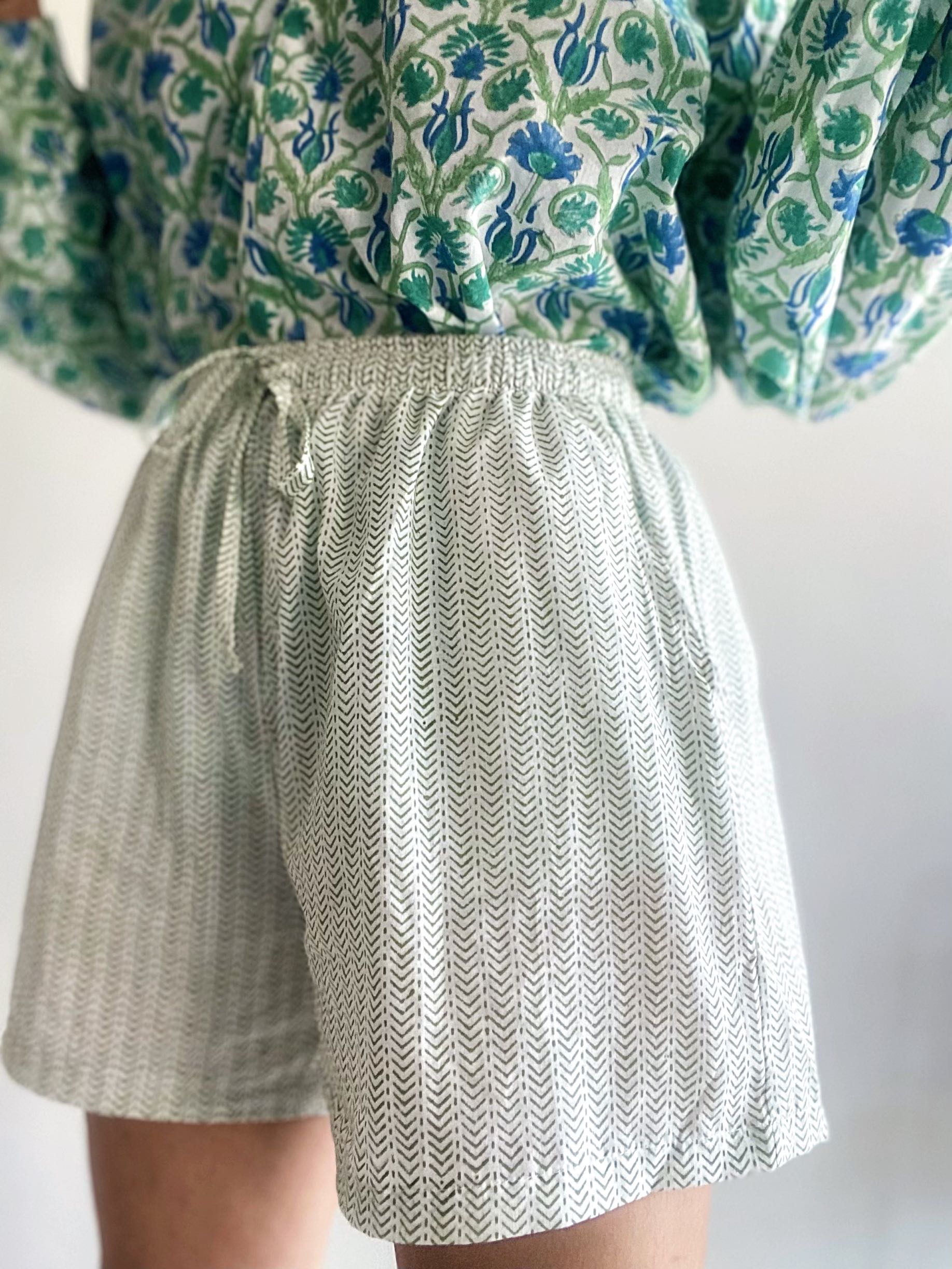 Boho Green Shorts