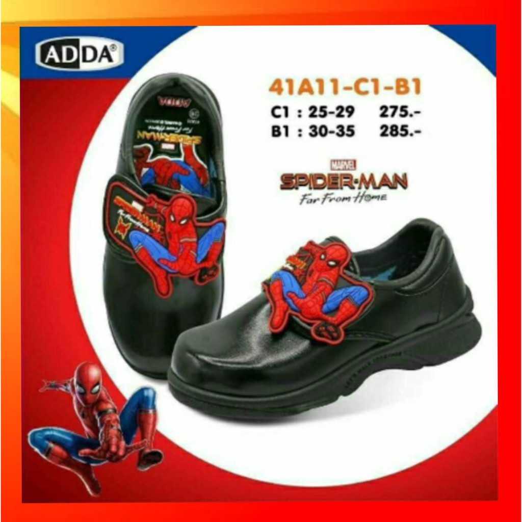 รองเท้านักเรียนชายสีดำ ลาย SPIDER MAN