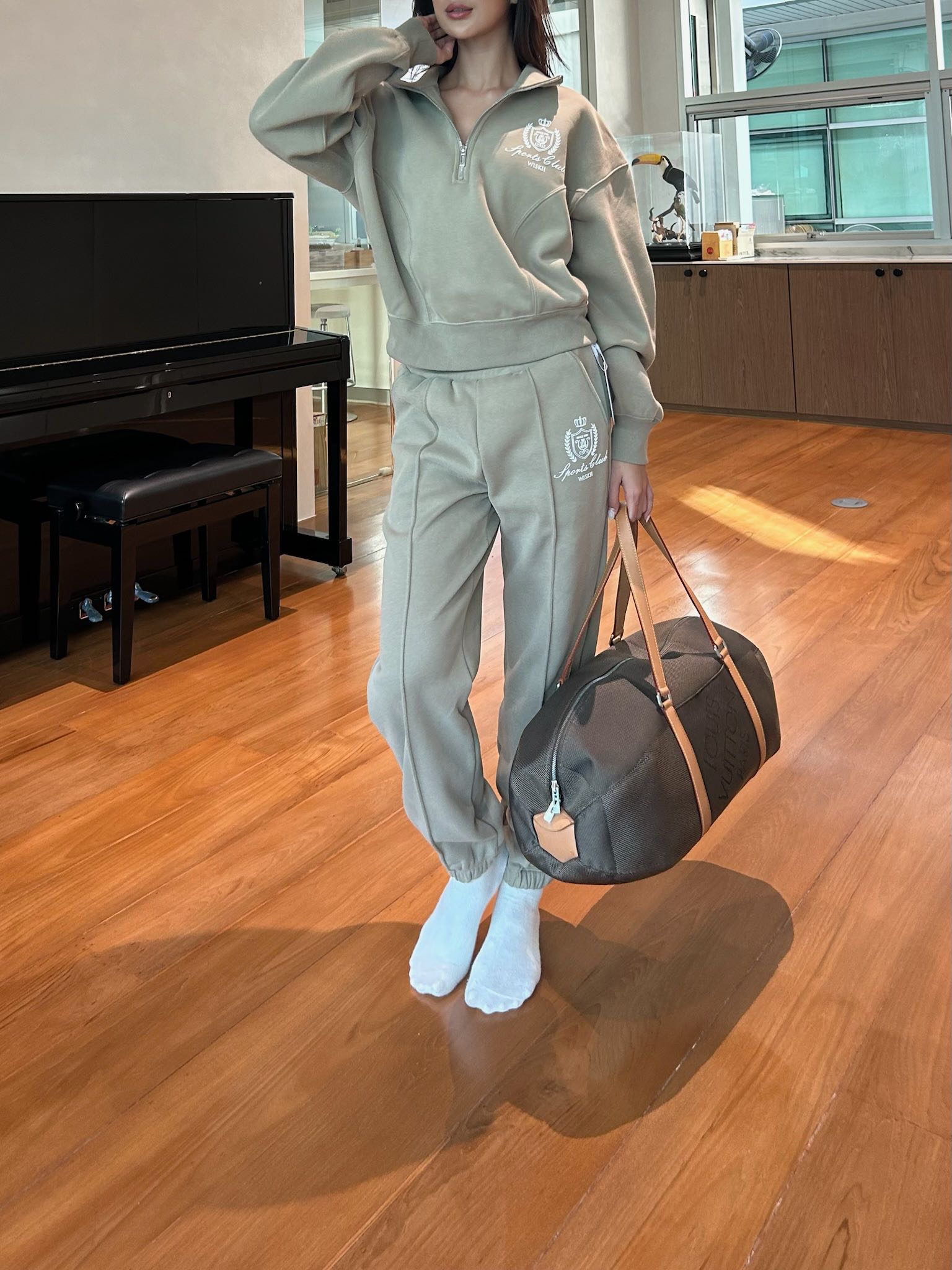 WISKII CLASSIC RETRO WARM JOGGER - Muted Khaki