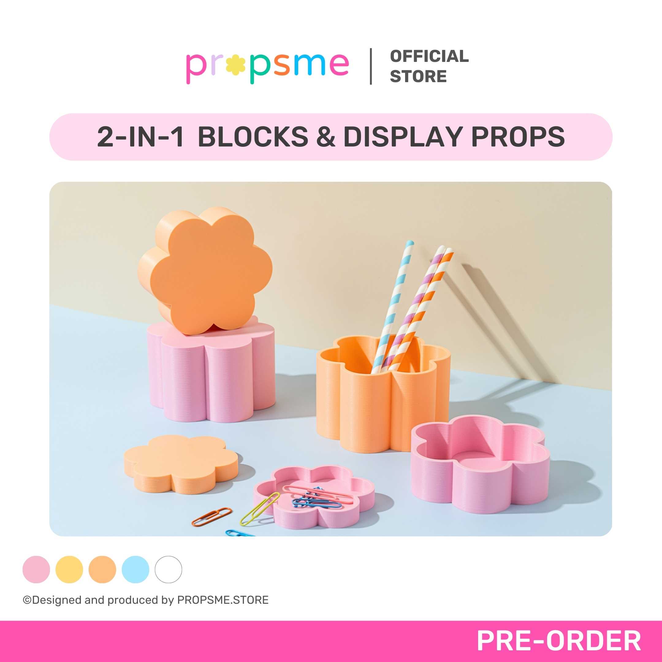[Pre-order] Propsme | 2in1 Blocks & Display Props แท่นวางสินค้า พร็อพถ่ายภาพสินค้า - Flower Blooming
